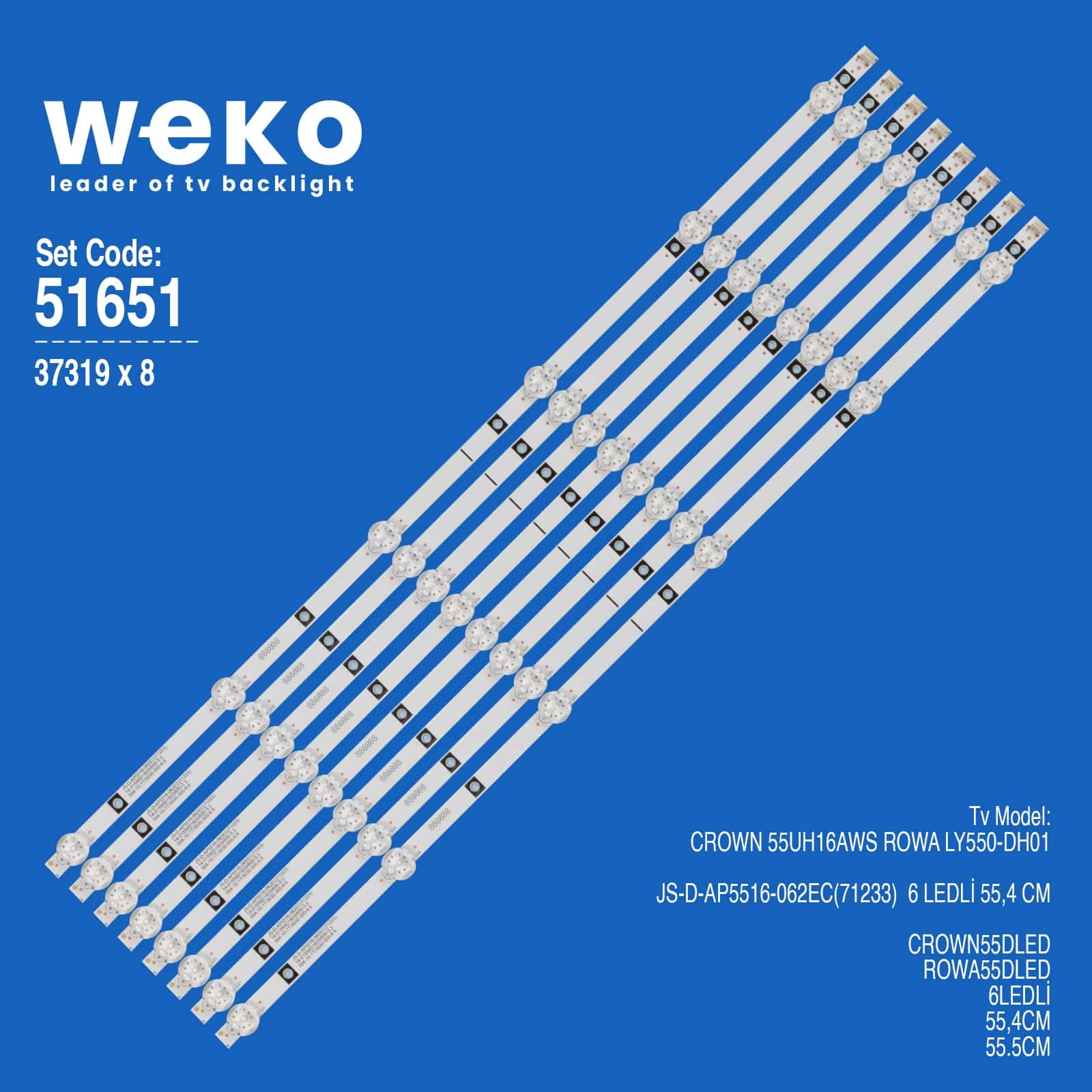 Crown 55UH16AWS 55'' 8 Adet Tv Led Bar - Seyyar Elektronik