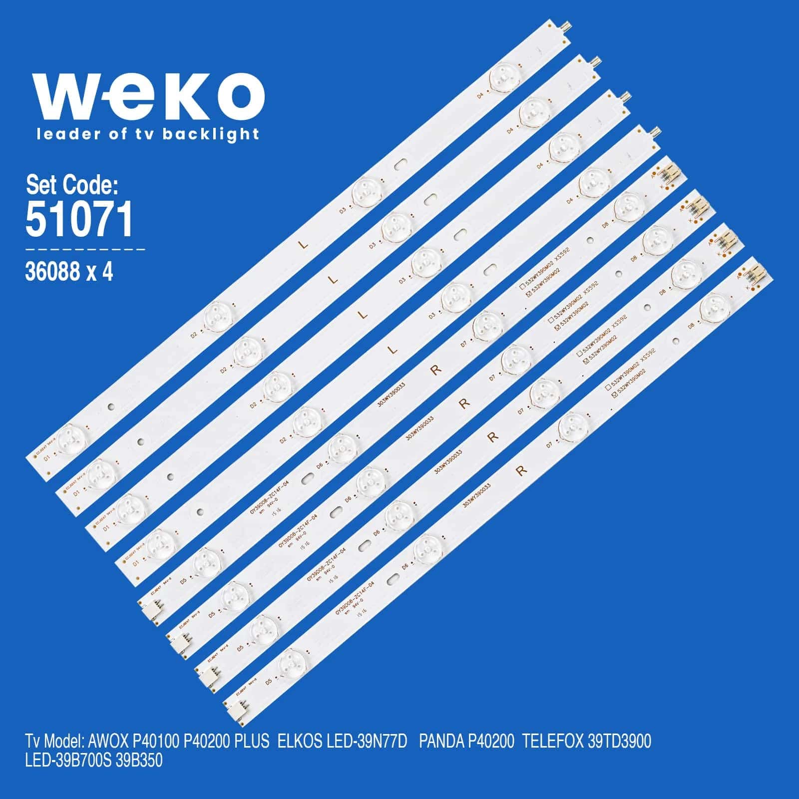 Elkos LED-39N77D 40'' 4 Adet Tv Led Bar - Seyyar Elektronik