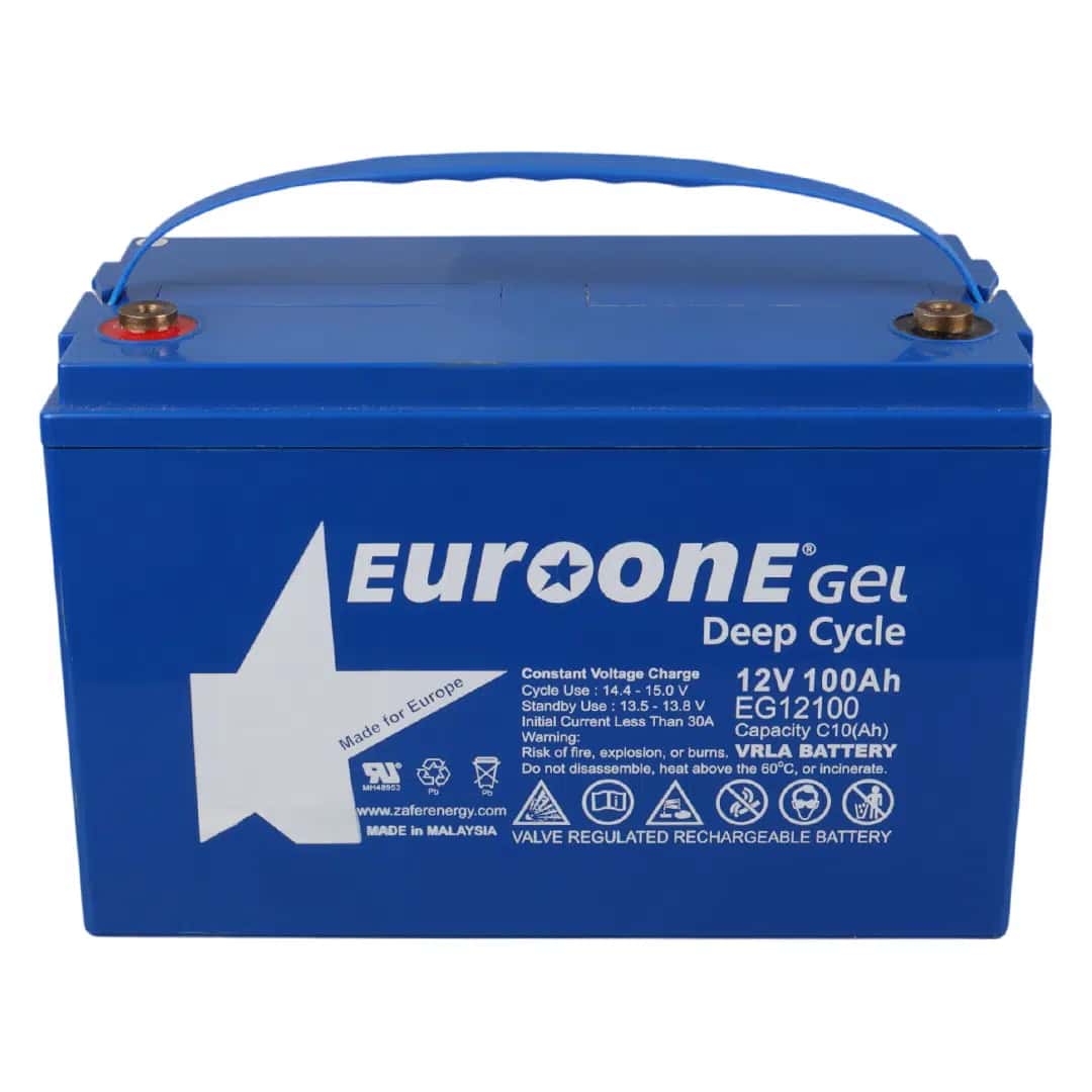 Euroone EG12100 12 Volt 100 Amper Deep Cycle Jel Akü - Seyyar Elektronik