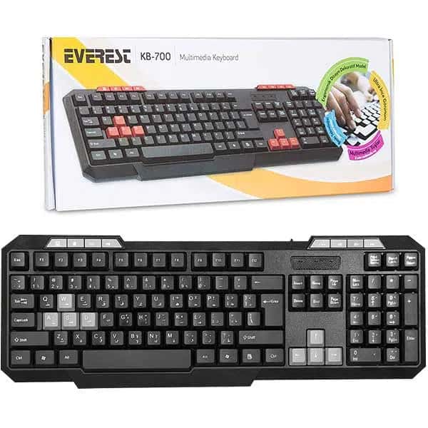 Everest KB-700 Siyah Usb US Layout Multimedia Klavye - Seyyar Elektronik