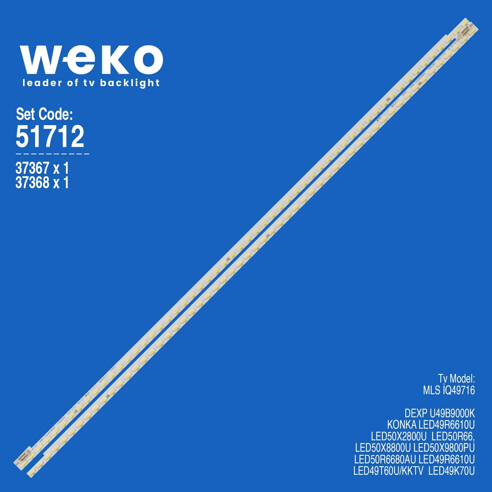 Konka LED50X8800U 50'' 2 Adet Tv Led Bar - Seyyar Elektronik