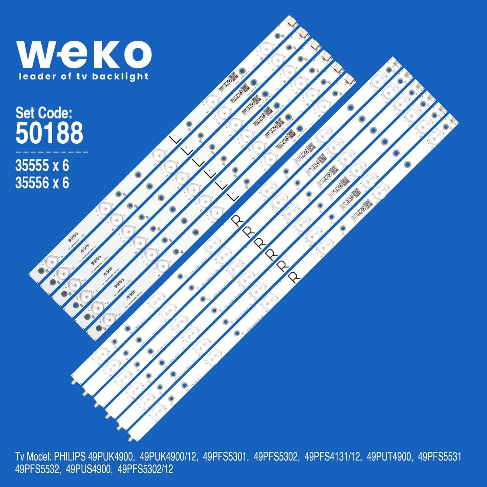 Philips 49PFS5302/12 49'' inç 12 Adet Tv Led Bar - Seyyar Elektronik