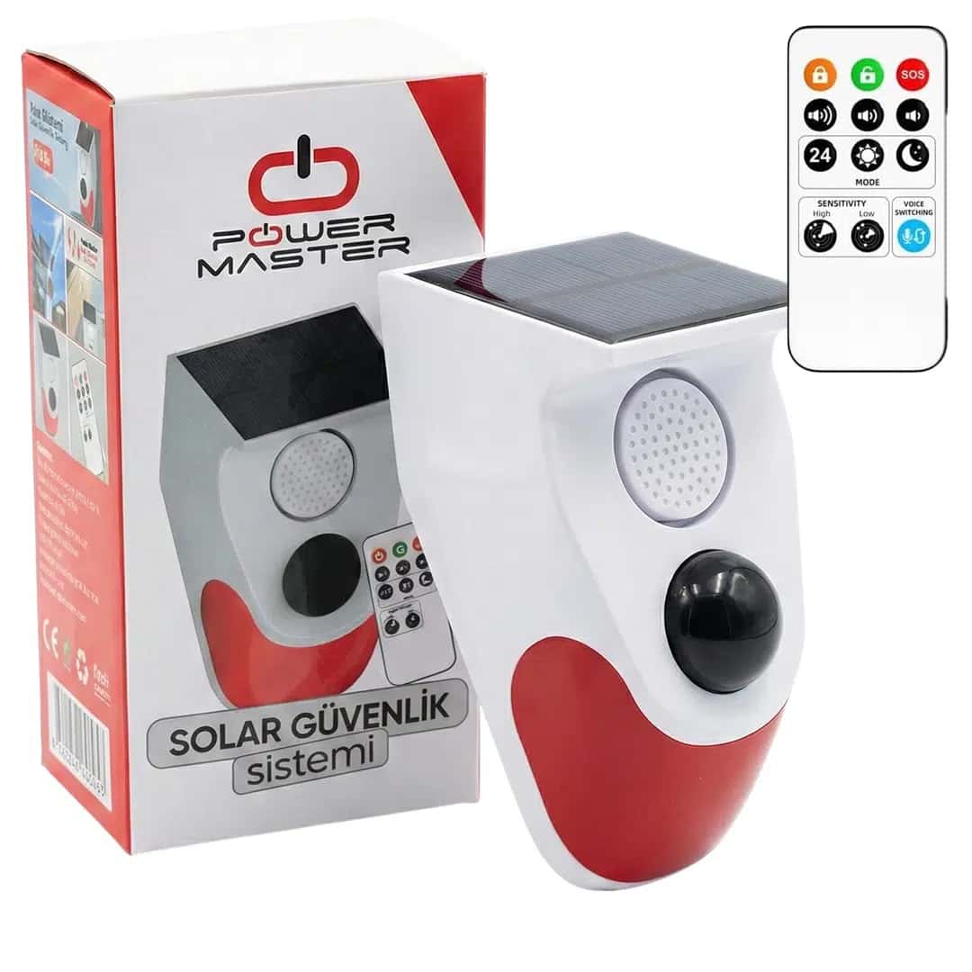 PowerMaster PM-26240 Solar Sesli Işıklı Alarm Sistemi - Seyyar Elektronik