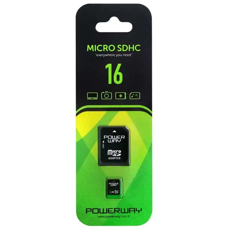 Powerway PWR-16 16GB Micro SDHC Hafıza Kartı + SD Adaptör (Class 10 Yüksek Hız) - Seyyar Elektronik