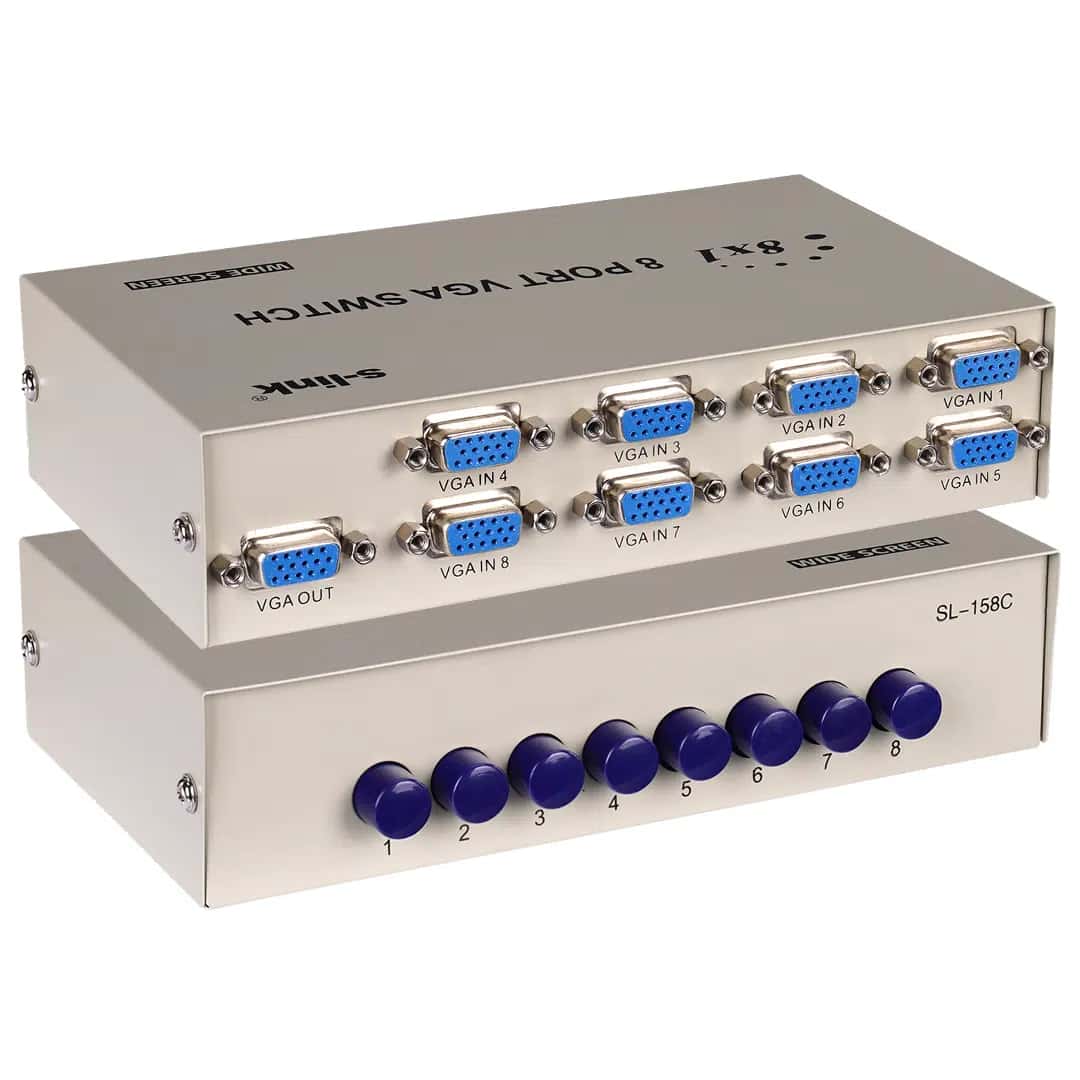 S-Link SL-158C 8x1 Port VGA Switch (8 Giriş - 1 Çıkış) - Seyyar Elektronik