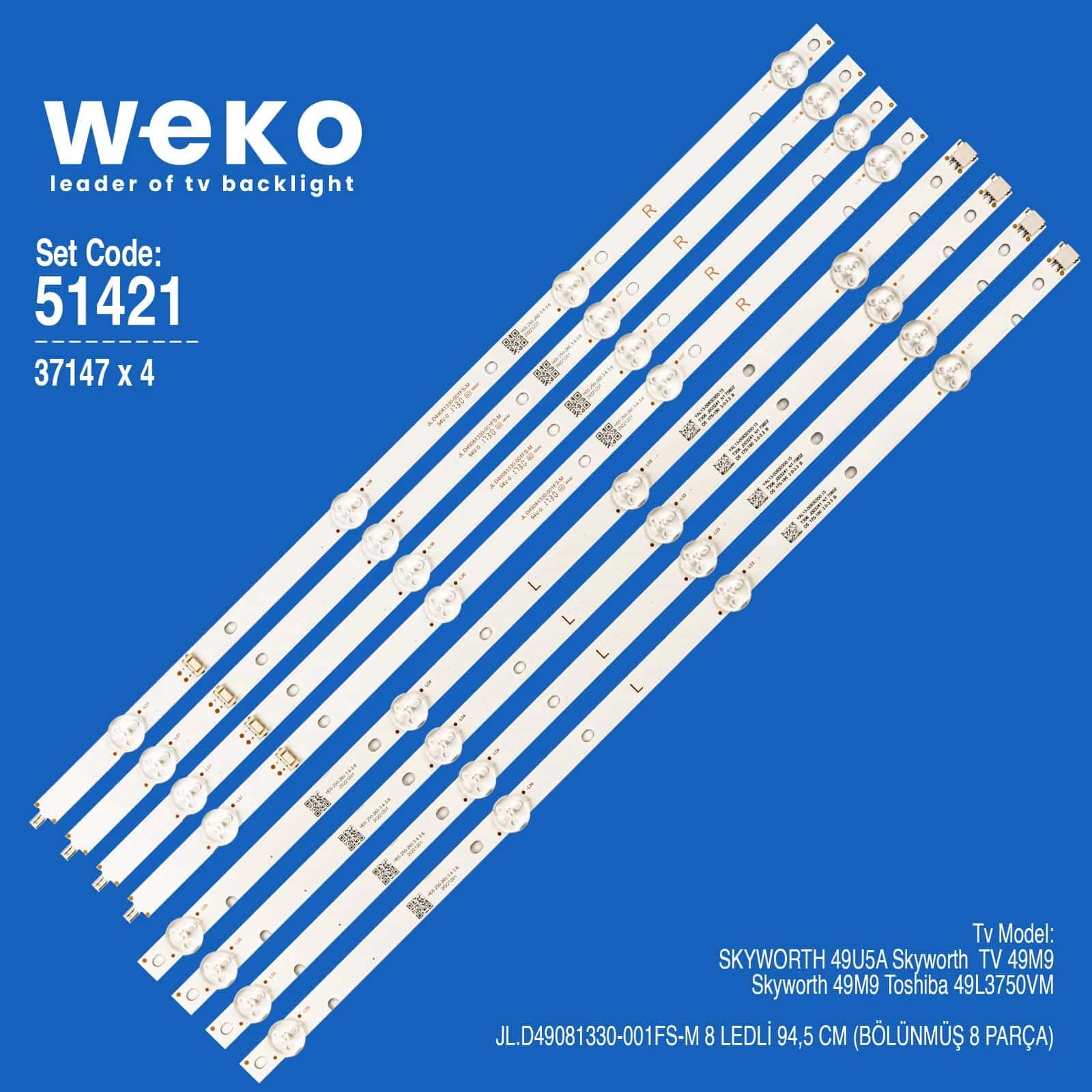 Skywort 49M9 49'' 4 Adet Tv Led Bar - Seyyar Elektronik