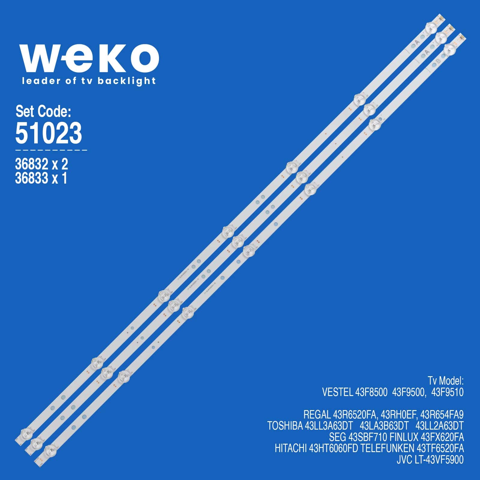 Telefunken 43TF6520FA 43'' inç 3 Adet Tv Led Bar - Seyyar Elektronik