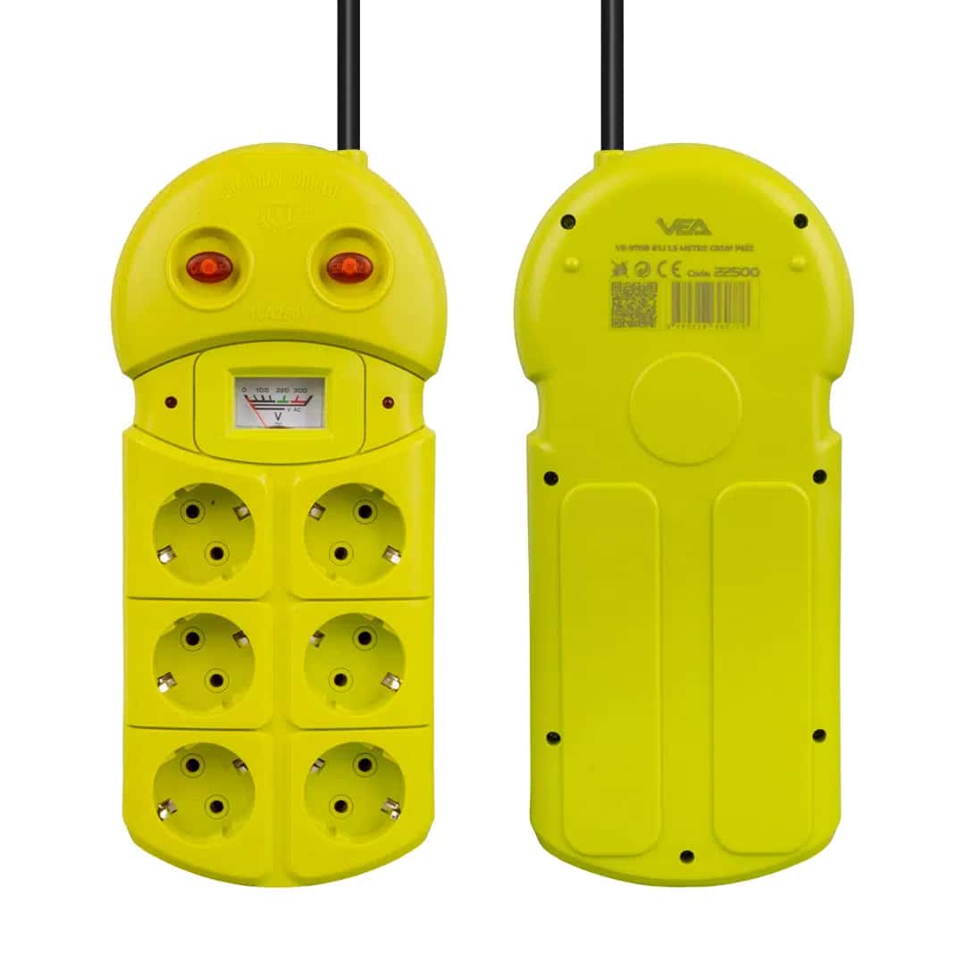 Vea VE-970B 6'Lı 1.5 Metre Grup Priz - Seyyar Elektronik