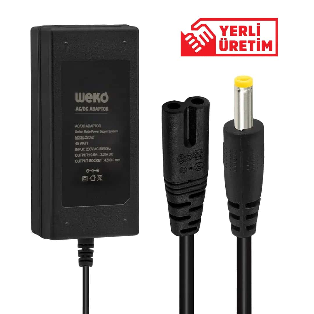 Weko 19.5V 2.31Ah 4.5x3.0mm Uçlu Notebook Adaptör - Seyyar Elektronik