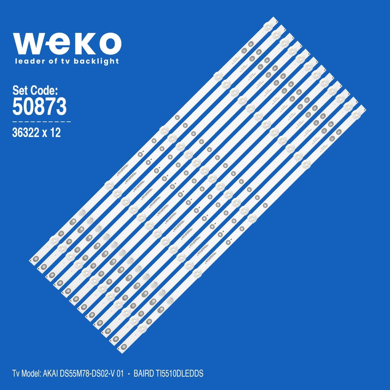 Akai DS55M78-DS02-V 01 55'' inç 12 Adet Tv Led Bar - Seyyar Elektronik