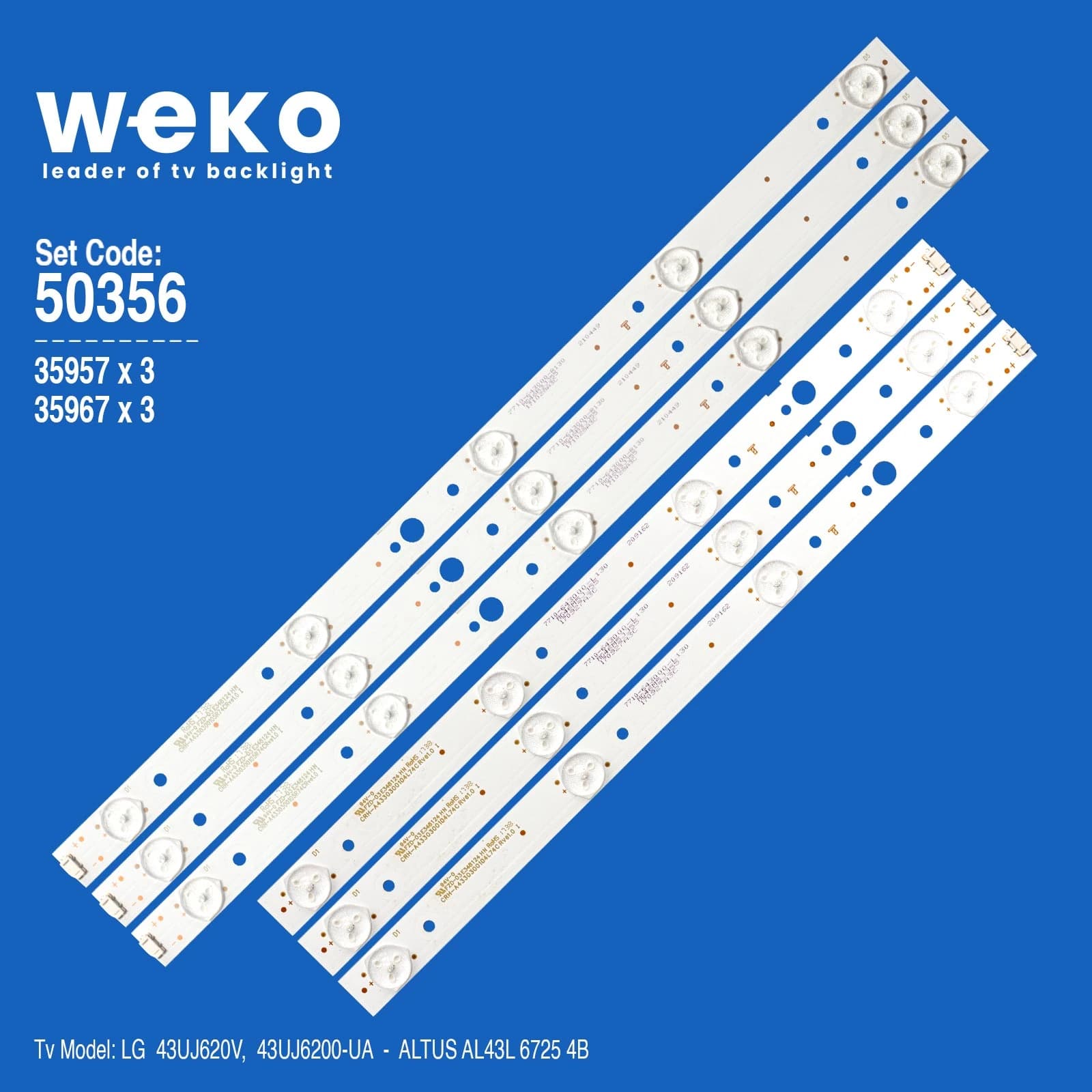 Altus AL43L 4725 4B 43'' inç 6 Adet Tv Led Bar - Seyyar Elektronik