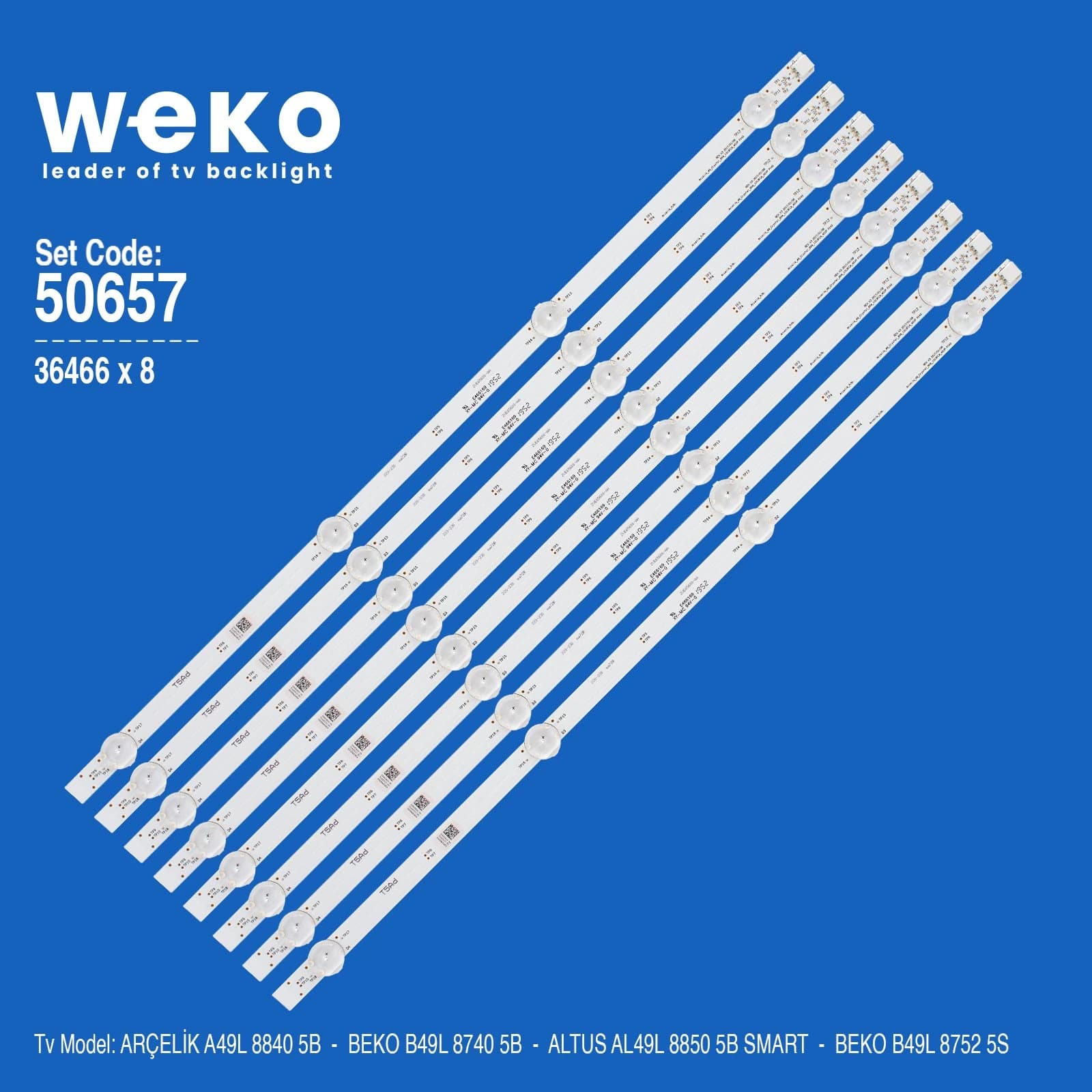 Arçelik A49L 8840 5B 49'' inç 8 Adet Tv Led Bar - Seyyar Elektronik