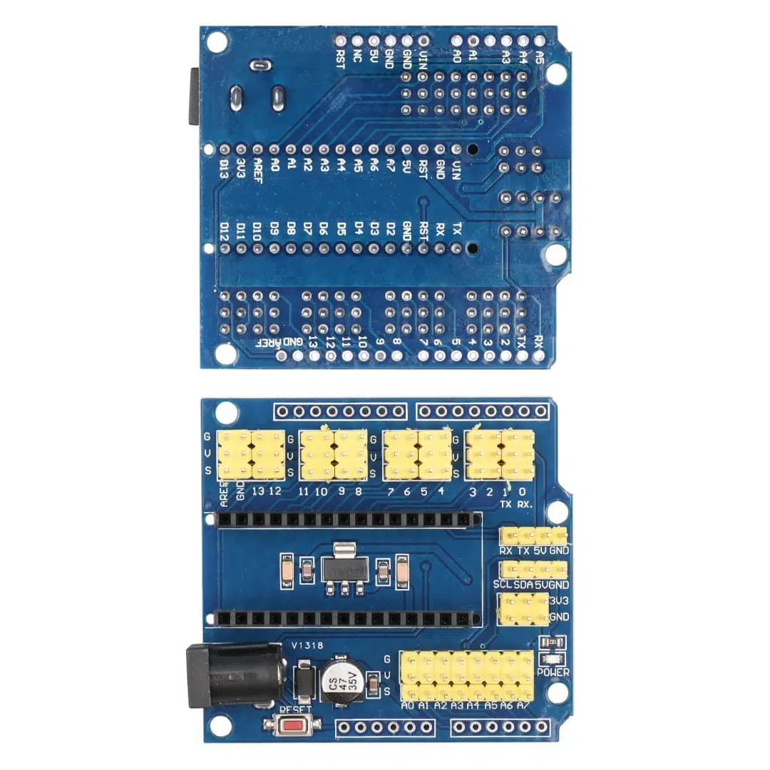 Arduino Uno Sensor Shield V4.0 (Mavi) Genişletme Kartı - Seyyar Elektronik