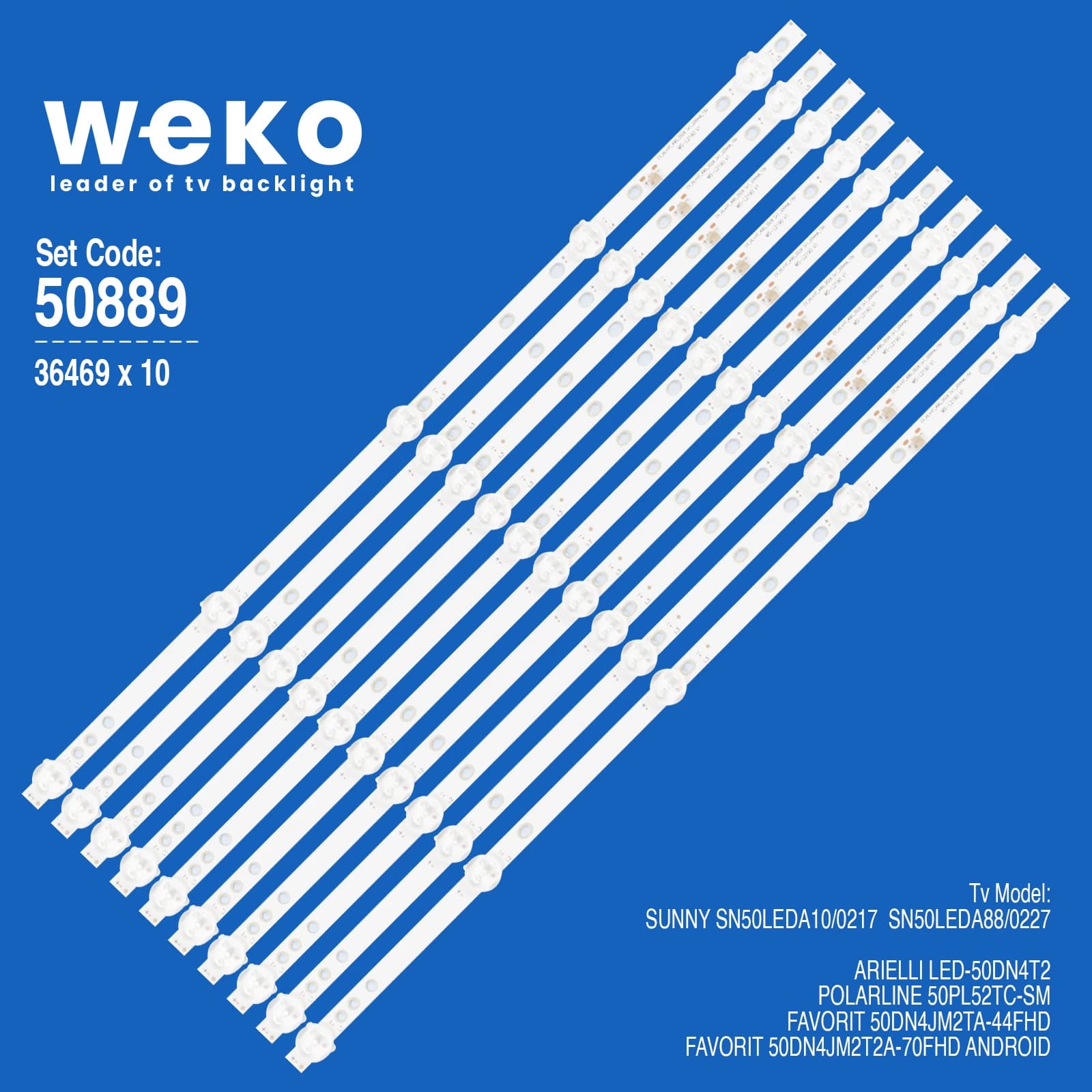 Arielli LED-50DN4T2 50'' inç 10 Adet Tv Led Bar - Seyyar Elektronik