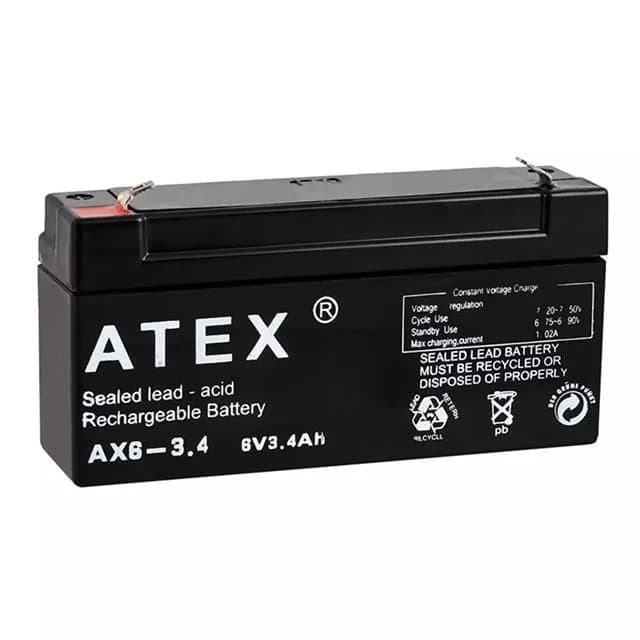 Atex 6 Volt - 3.4 Amper Yatık Akü - küçük görsel 3
