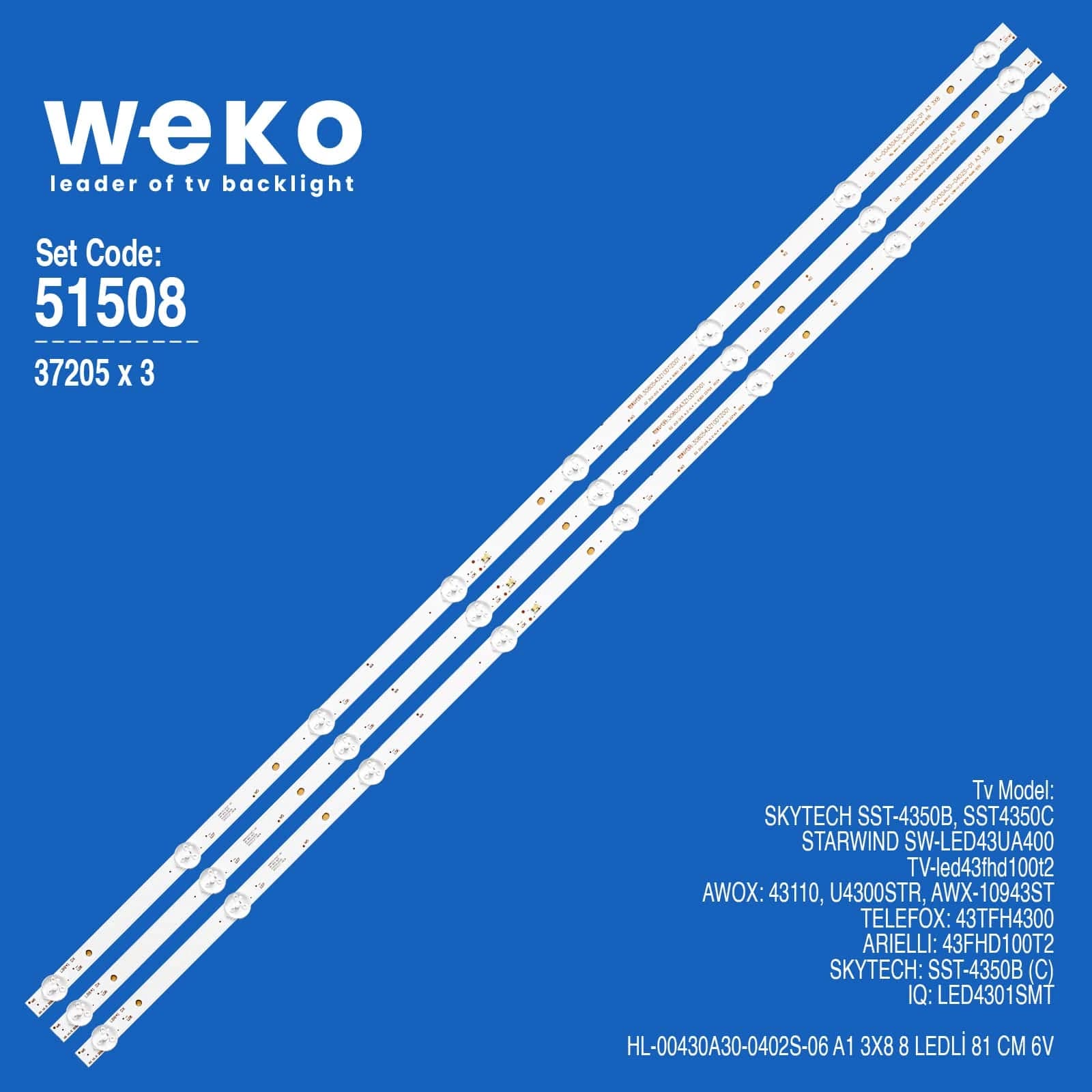 Awox AWX-10943ST 43'' 3 Adet Tv Led Bar (Seri 2) - Seyyar Elektronik