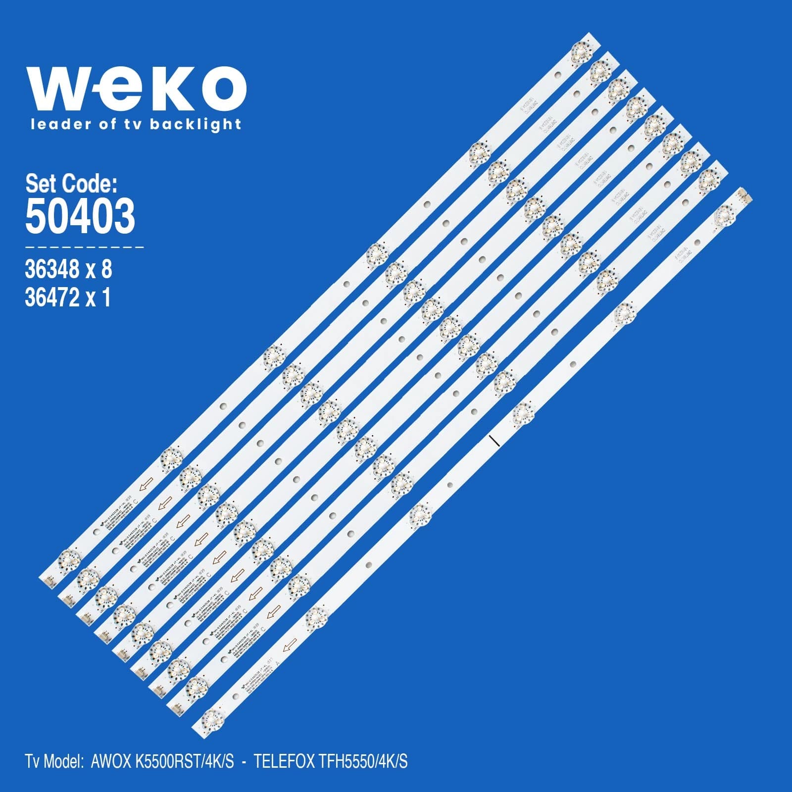 Awox K5500RST/4K/S 55'' inç 9 Adet Tv Led Bar - küçük görsel 1