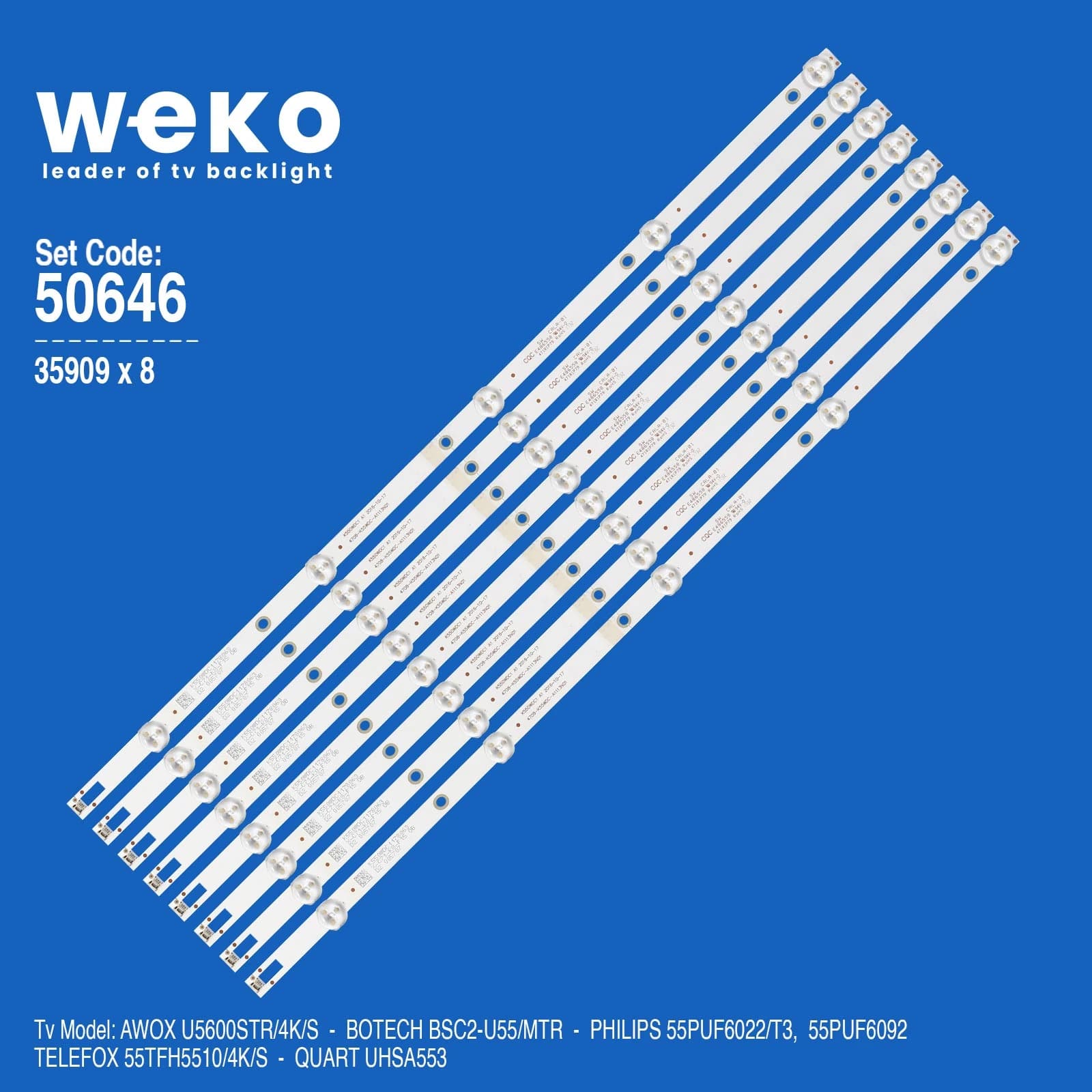 Awox U5600STR/4K/S 55'' inç 8 Adet Tv Led Bar (Seri 1) - Seyyar Elektronik