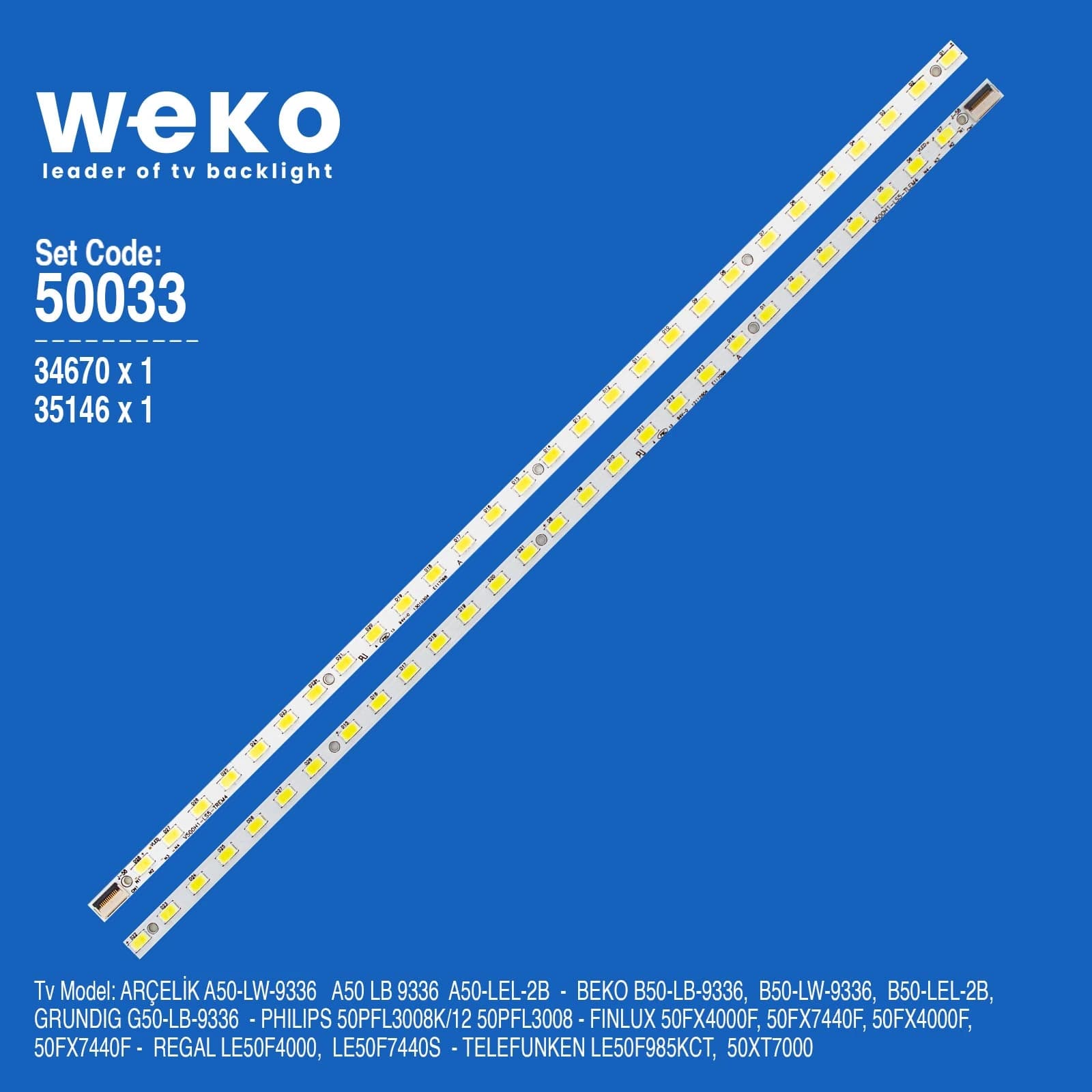 Beko B50-LB-9336 50'' inç 2 Adet Tv Led Bar - Seyyar Elektronik