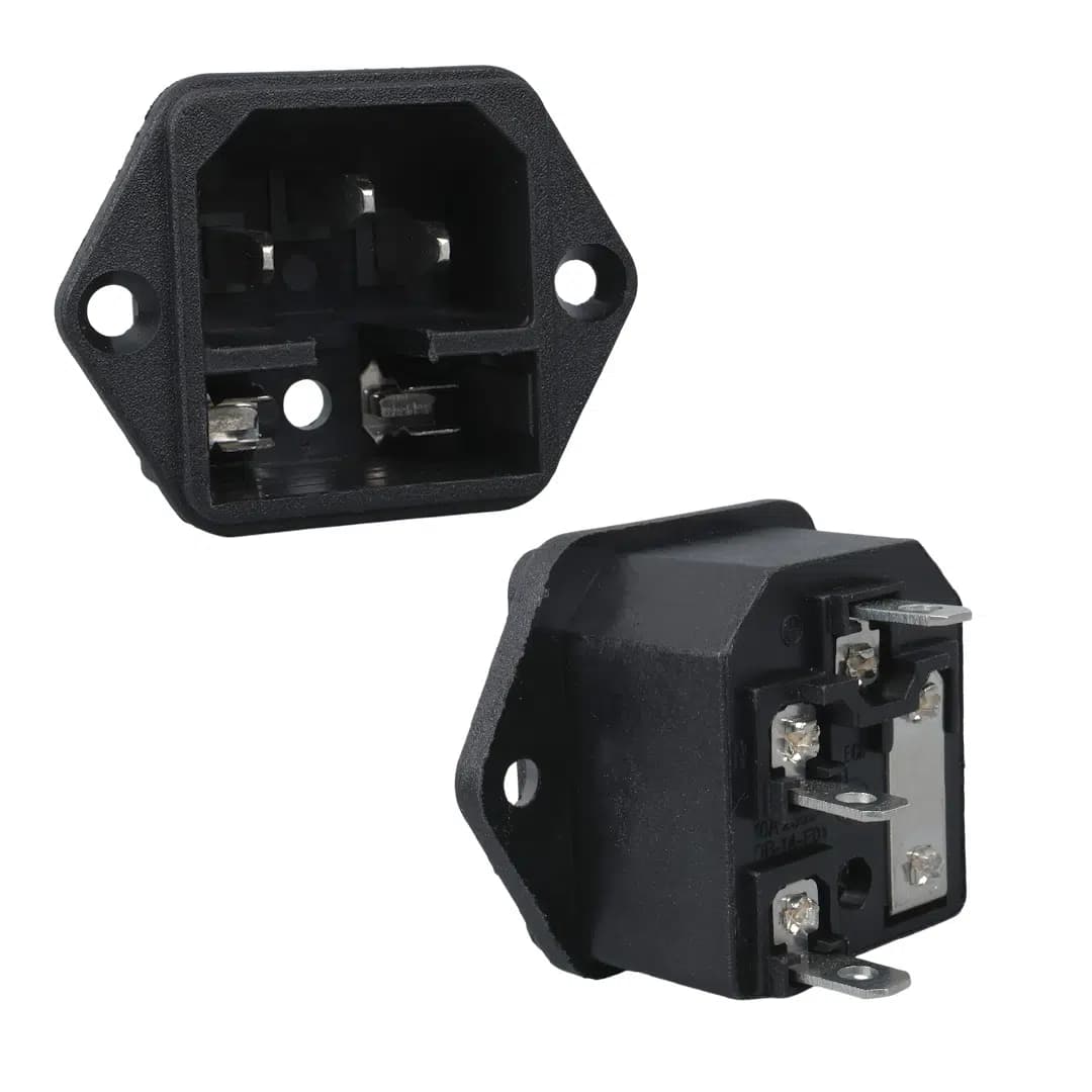 C7 Erkek Şase Sigortalı Erkek Power Soket Kulaklı - Seyyar Elektronik