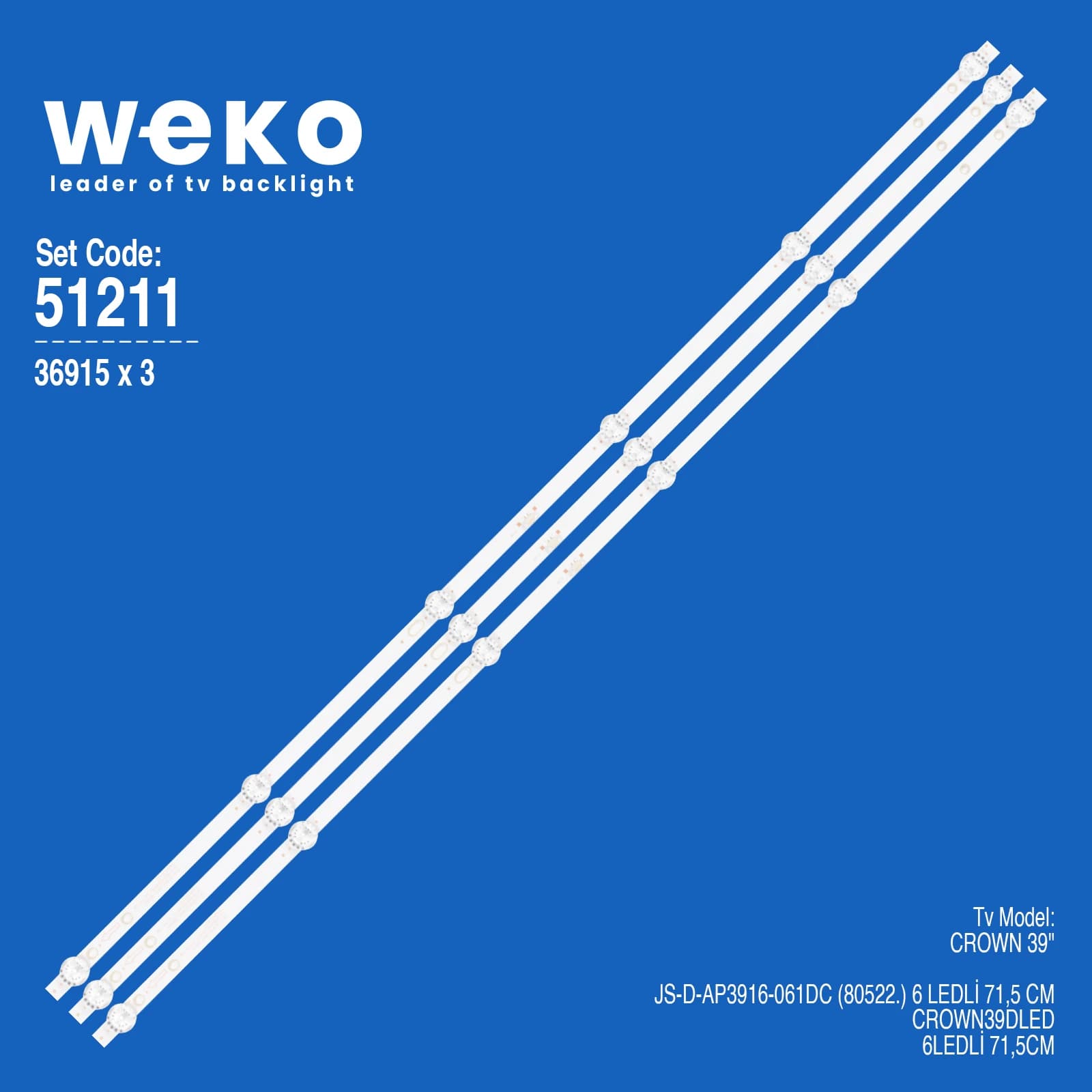 Crown 39'' 3 Adet Tv Led Bar - Seyyar Elektronik