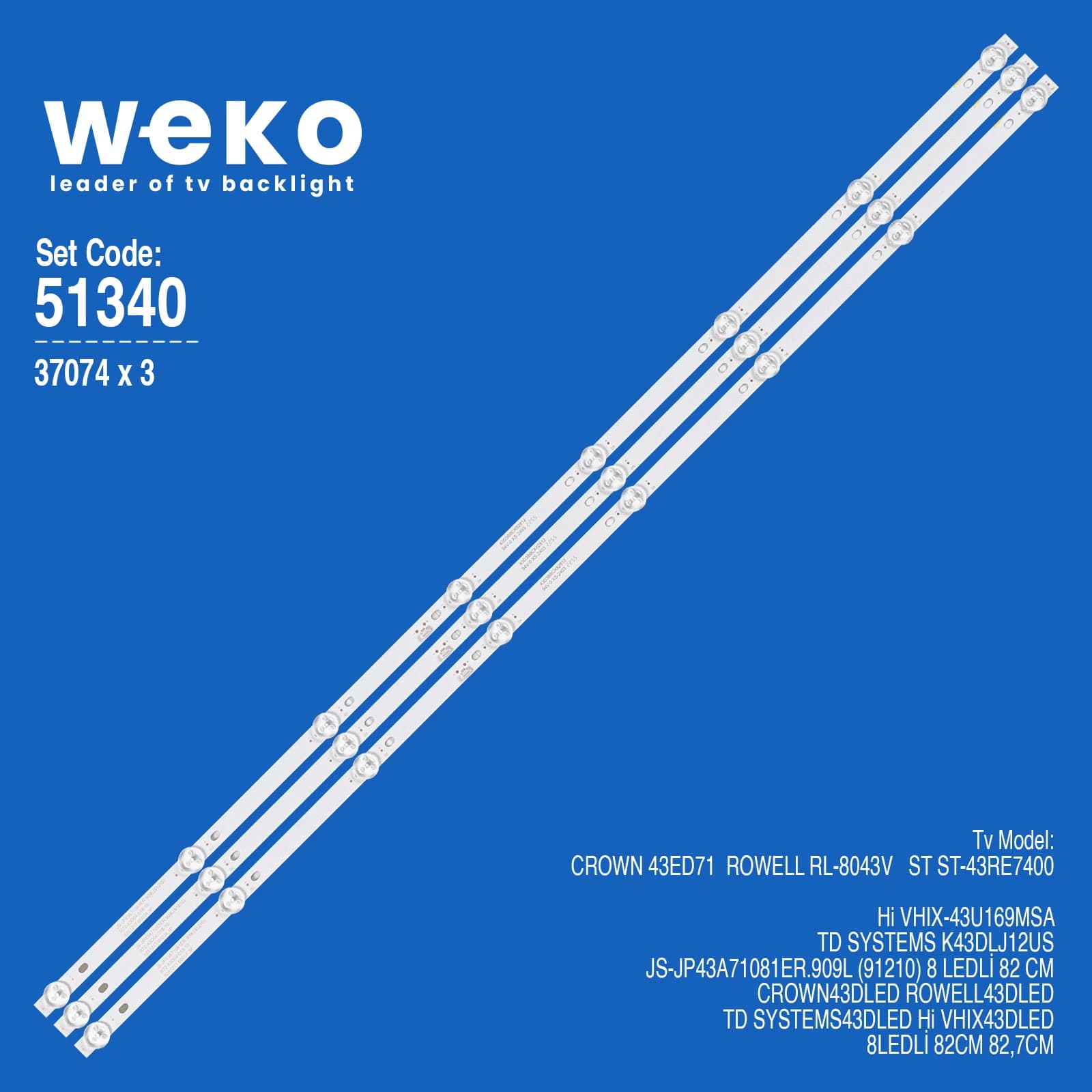 Crown 43ED71 43'' 3 Adet Tv Led Bar - küçük görsel 1