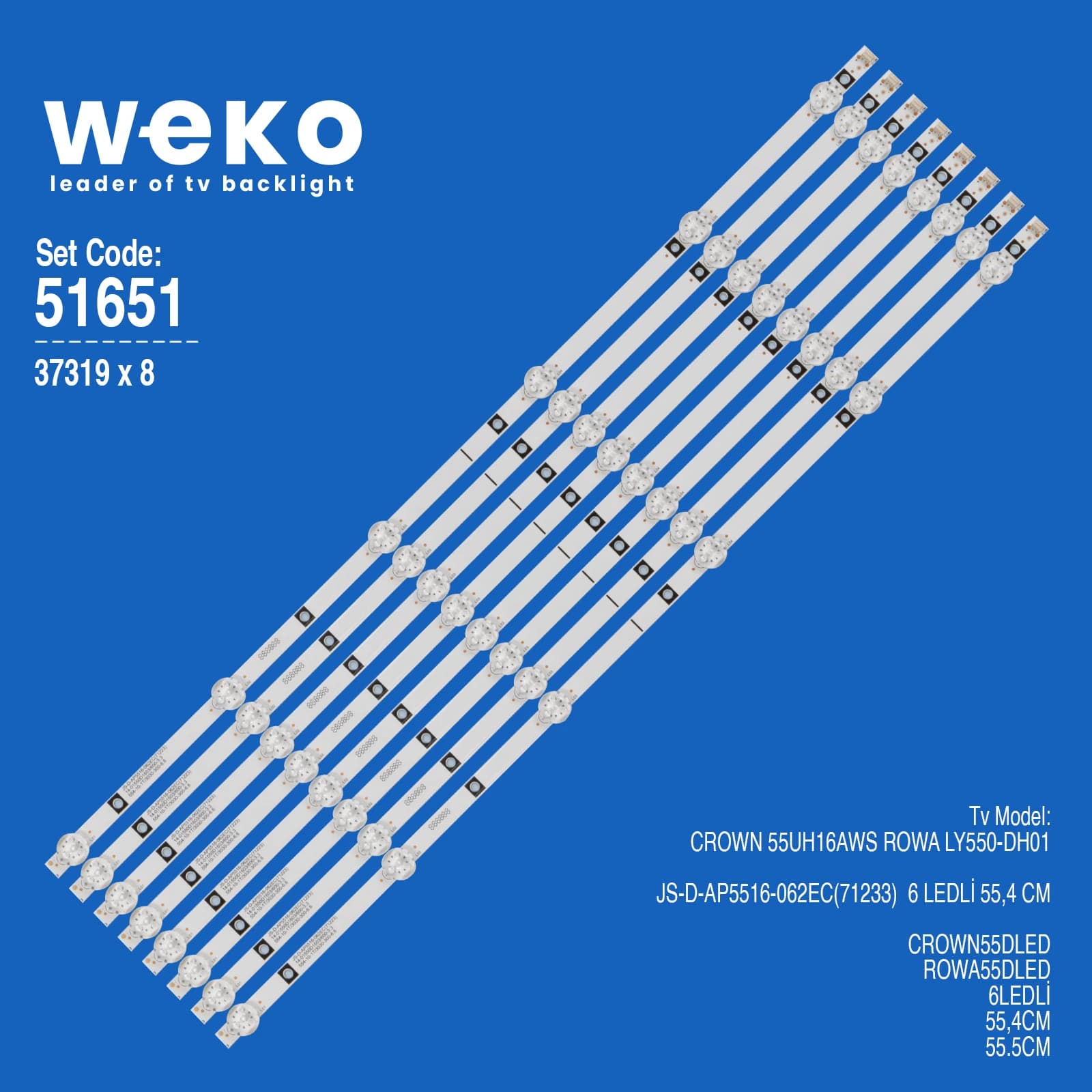 Crown 55UH16AWS 55'' 8 Adet Tv Led Bar - Seyyar Elektronik