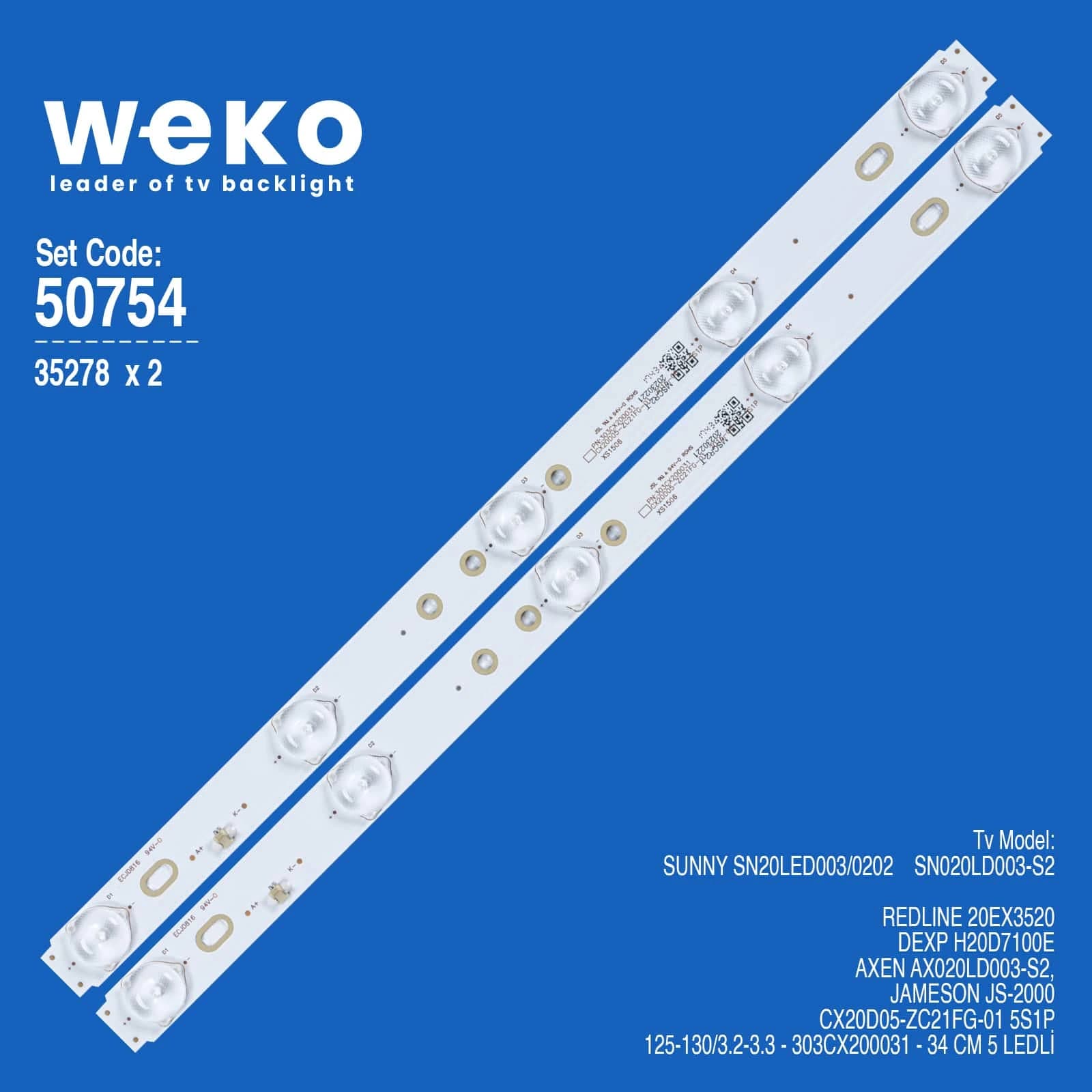Dexp H20D7100E 20'' inç 2 Adet Tv Led Bar - Seyyar Elektronik