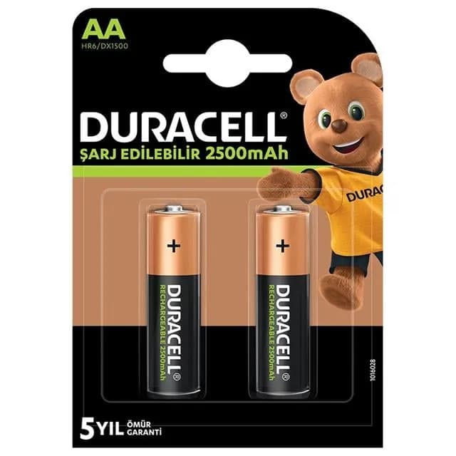 Duracell AA Şarjlı 2500 mA Pil 2'li - küçük görsel 2