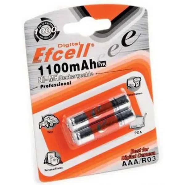 Efcell Extreme Life+ 1.2 Volt 1100mAh AAA İnce Şarjlı Pil 2'li Paket - Seyyar Elektronik