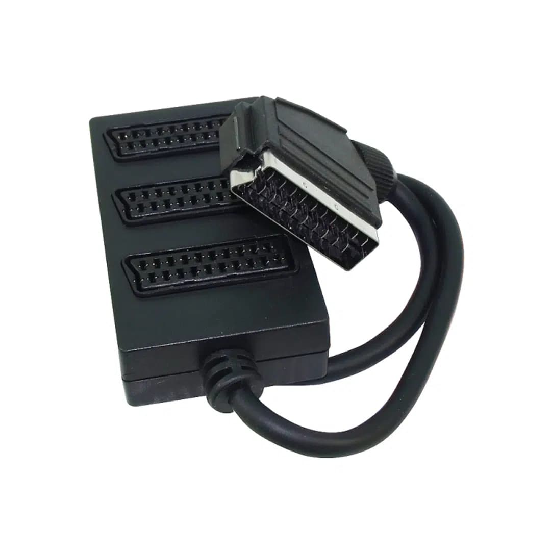 Elektromer 3\'lü Scart Dağıtıcı (1 Erkek-3 Dişi Scart) - Seyyar Elektronik