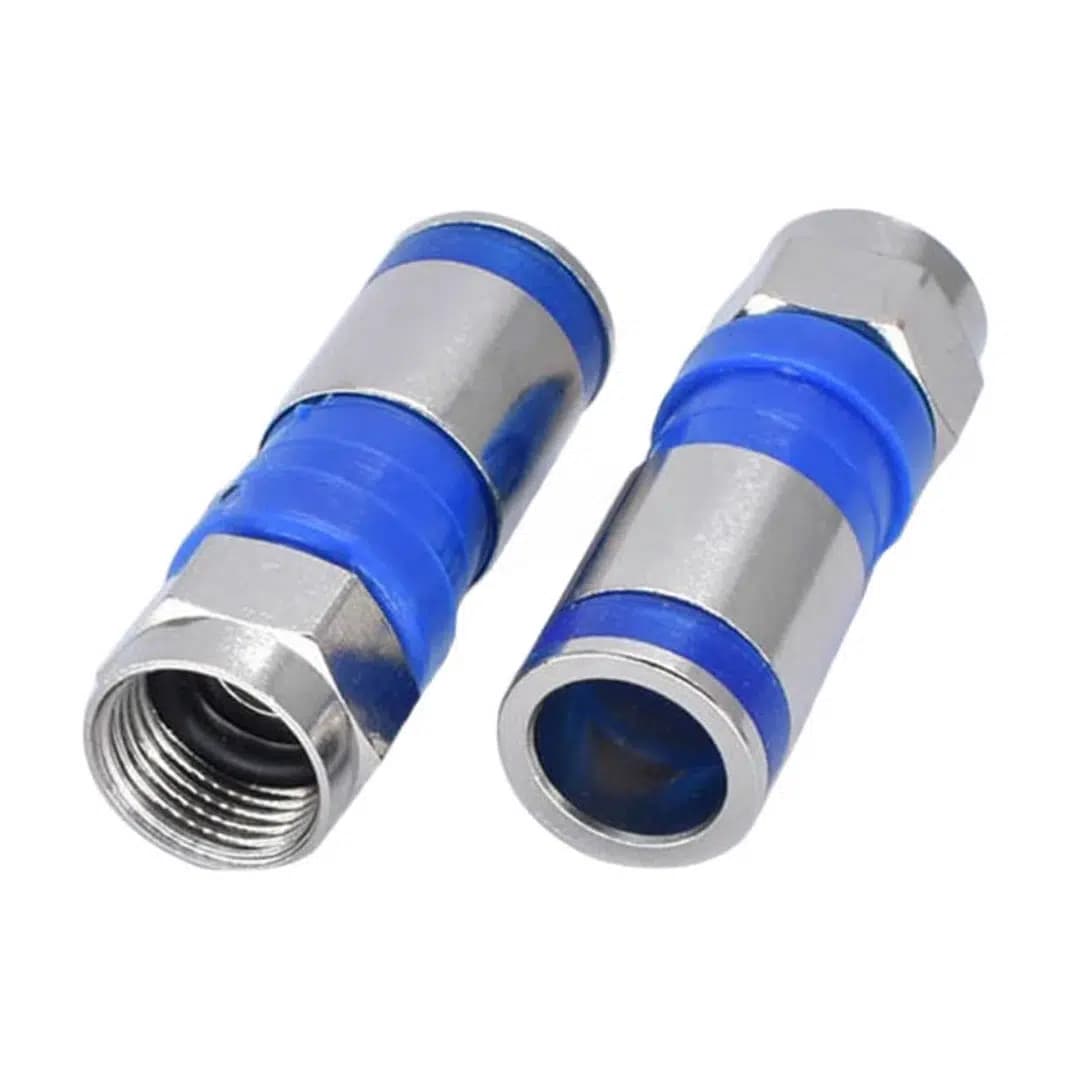 F Konnektör Digitürk Sıkmalı Mavi Çizgili (1 Adet) - Seyyar Elektronik