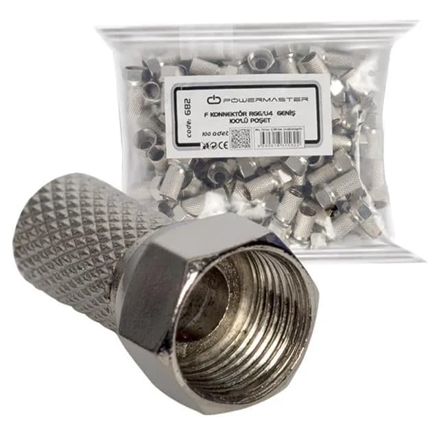 F Konnektör RG6-U4 Geniş 18 Mm (100 Adet) - küçük görsel 2