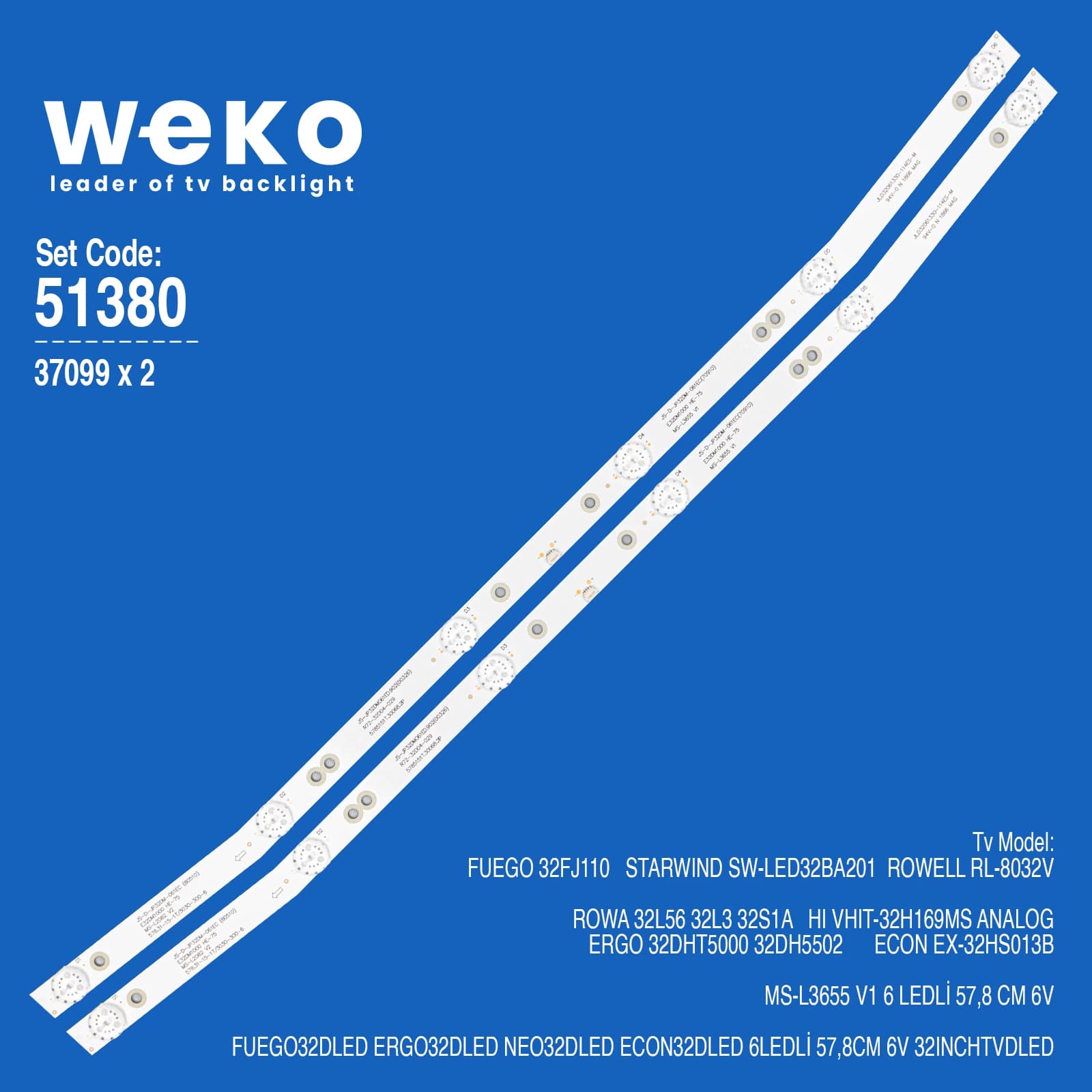 Fuego 32FJ110 32'' 2 Adet Tv Led Bar - küçük görsel 2