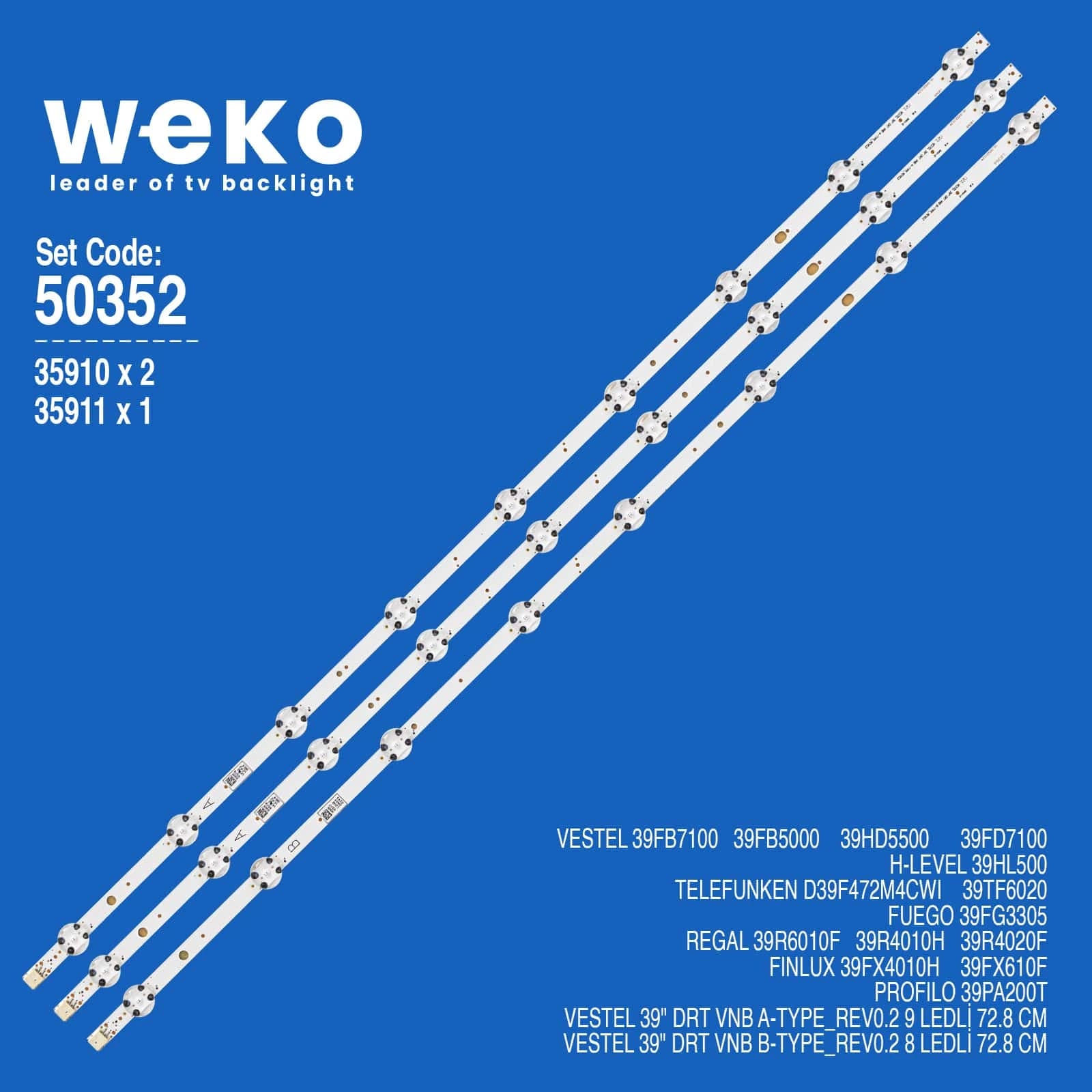 Fuego 39FG3305 39'' inç 3 Adet Tv Led Bar - Seyyar Elektronik