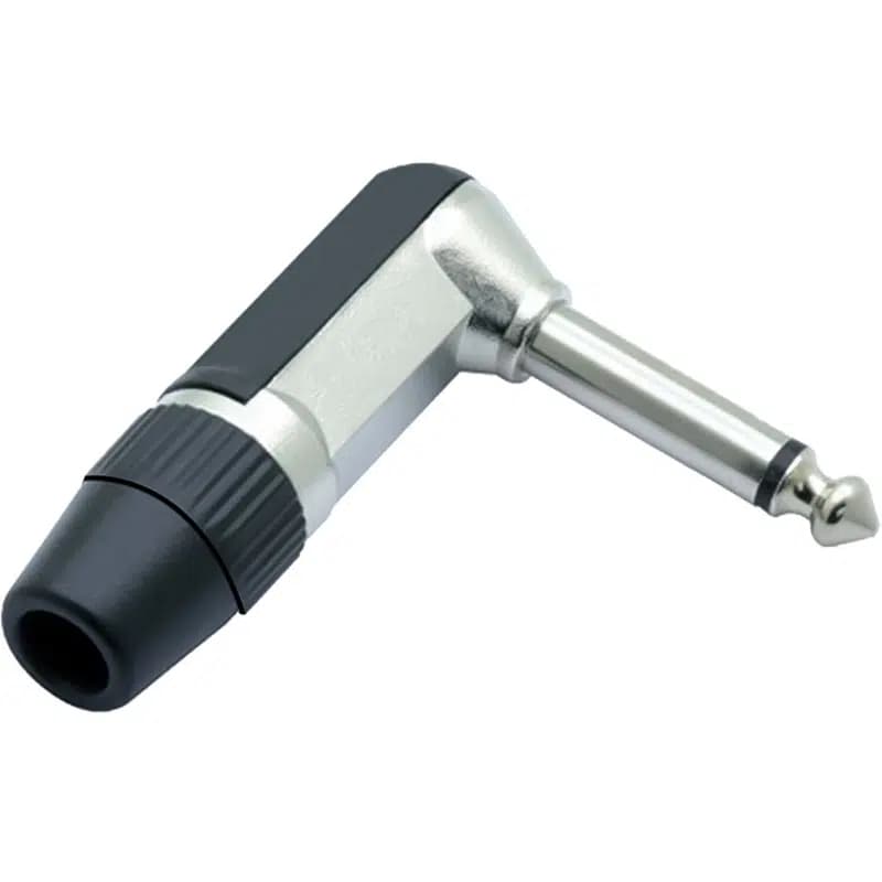 Gitar Jack 6.3 Mm Mono L Tip  Plastik Gövde Metal Uç - Seyyar Elektronik