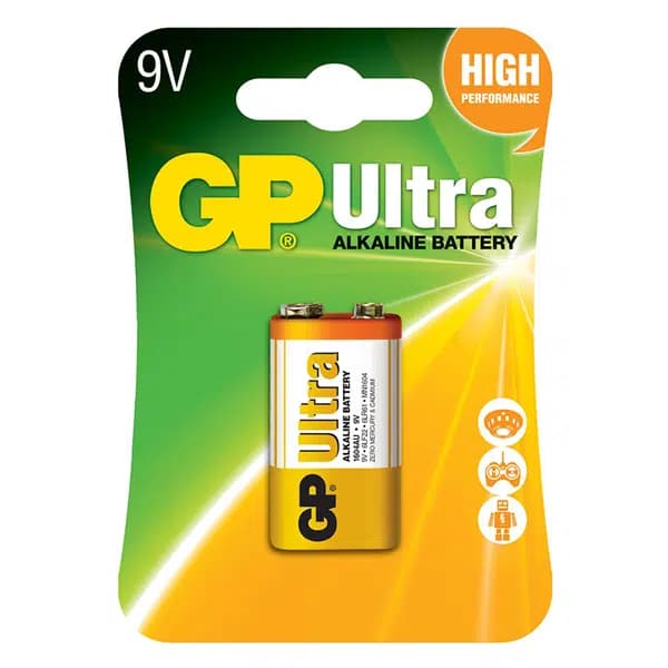 GP 1604AU 6LR61 9 Volt Ultra Alkalin Pil Tekli - Seyyar Elektronik
