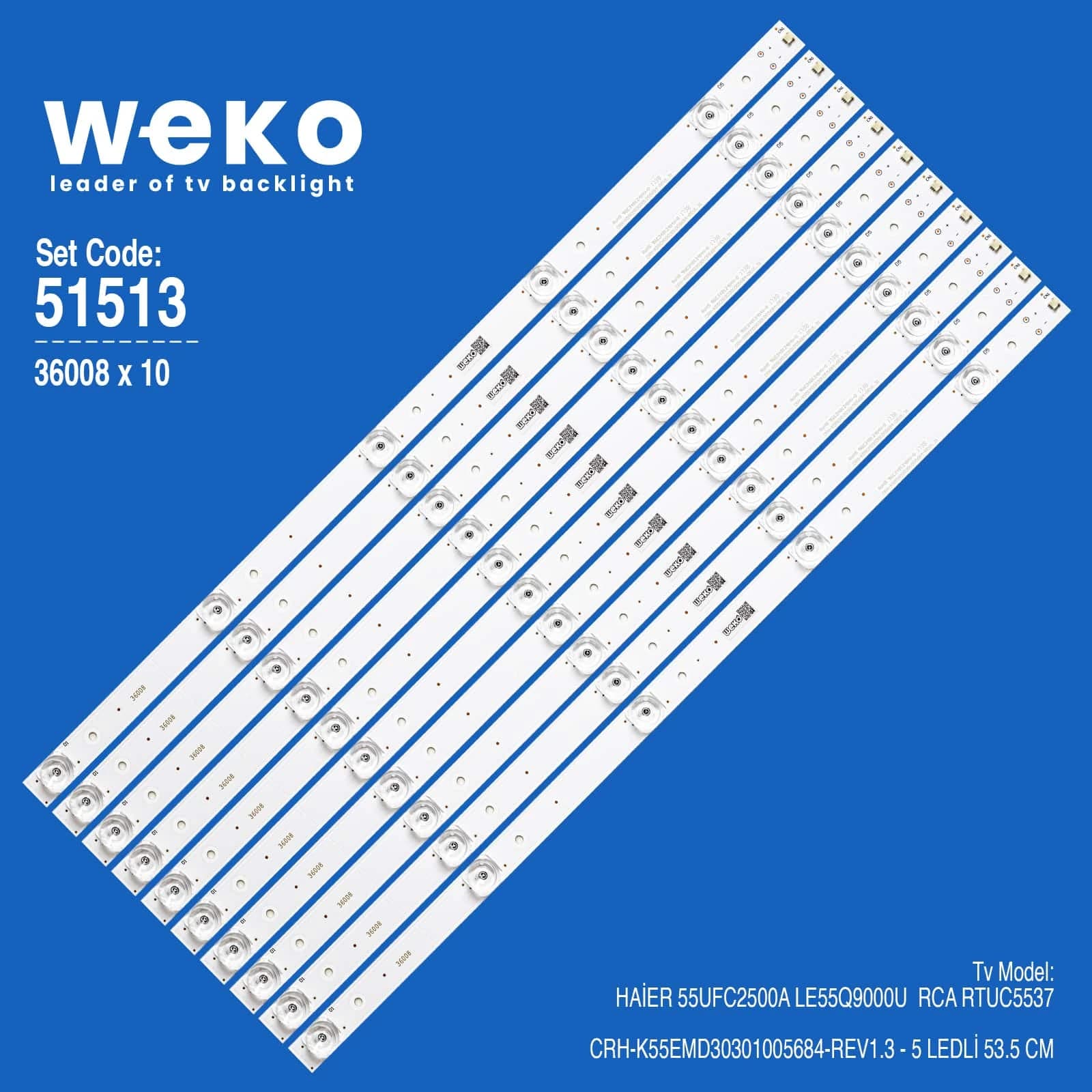 Haier LE55Q9000U 55'' 10 Adet Tv Led Bar - Seyyar Elektronik