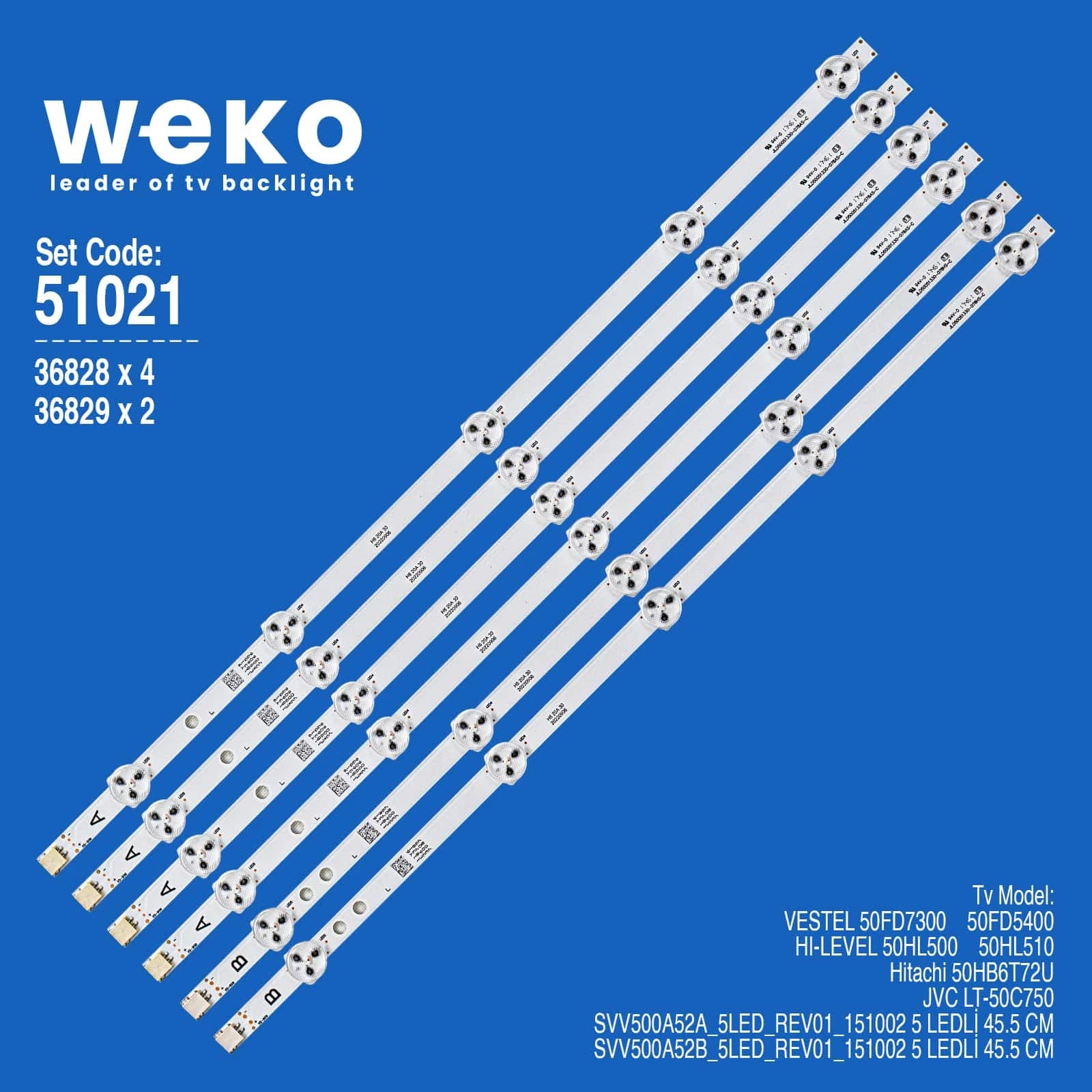 Hi-level 50HL510 50'' inç 6 Adet Tv Led Bar - küçük görsel 1