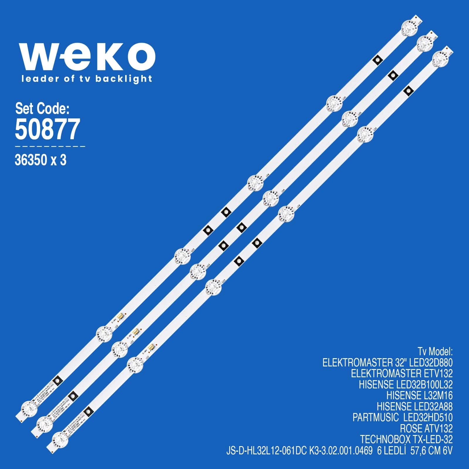 Hisense LED32A88 32'' inç 3 Adet Tv Led Bar - küçük görsel 1