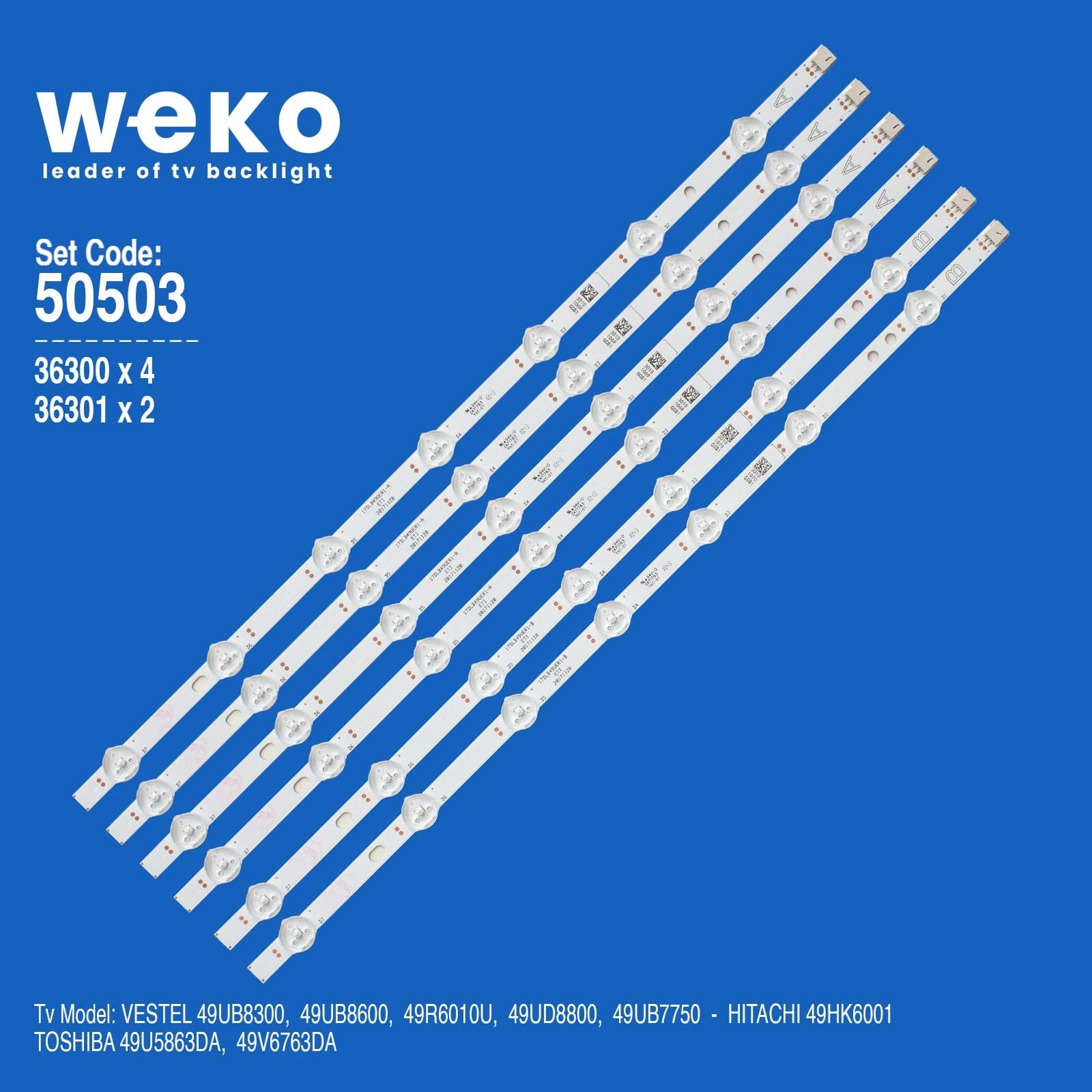 Hitachi 49HK6001 49'' inç 6 Adet Tv Led Bar (Seri 2) - küçük görsel 1