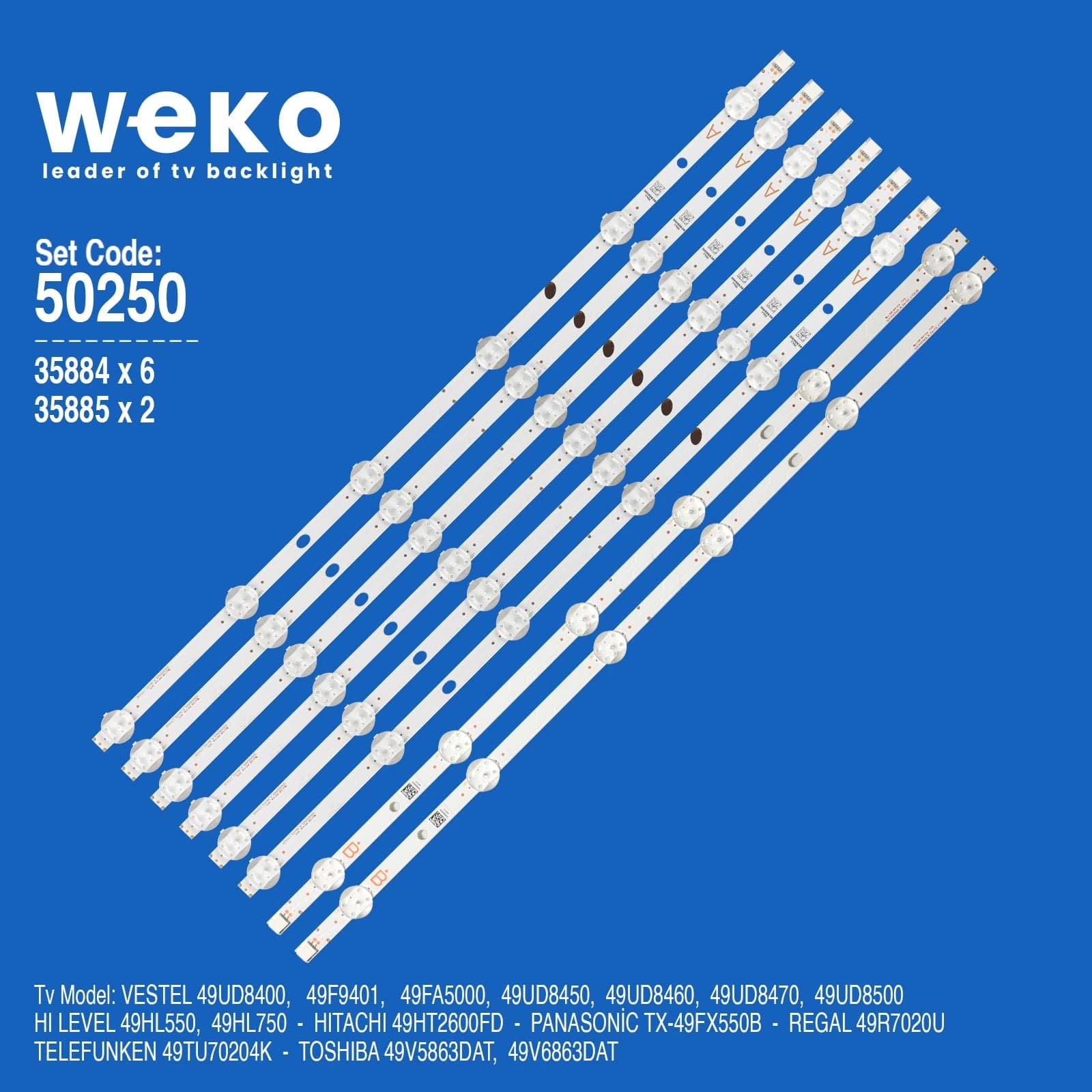 Hitachi 49HT2600FD 49'' inç 8 Adet Tv Led Bar (Seri 1) - küçük görsel 1