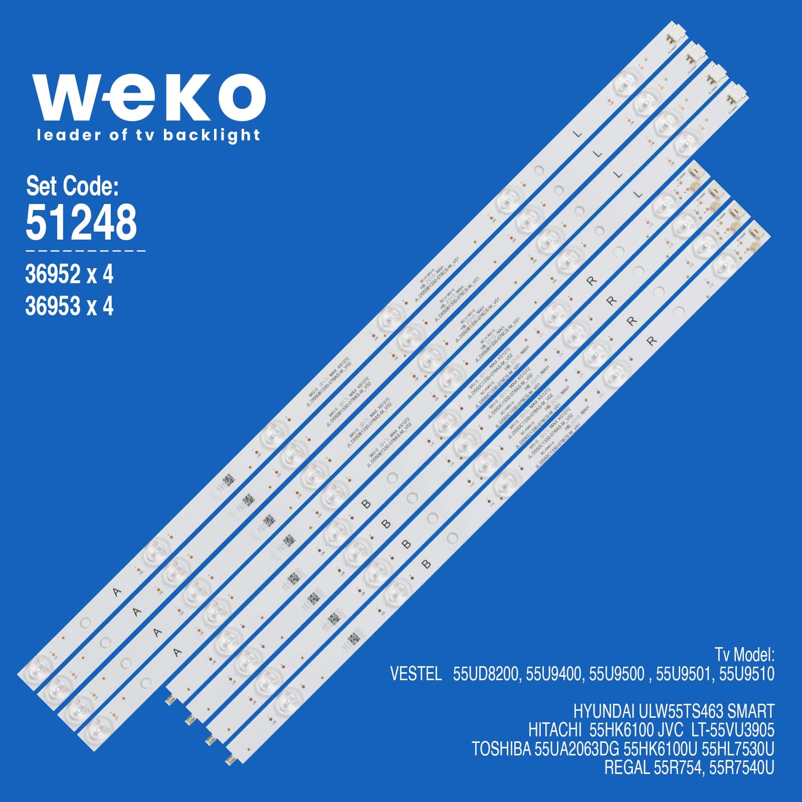 Hitachi 55HK6100 55'' 4 Adet Tv Led Bar - küçük görsel 1