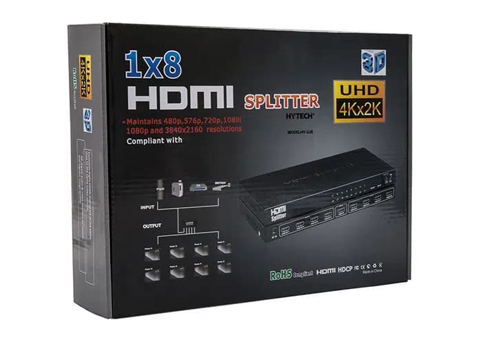 Hytech 8 Port 4K x 2K Hdmi Splitter Dağıtıcı HY-LU8 - küçük görsel 3