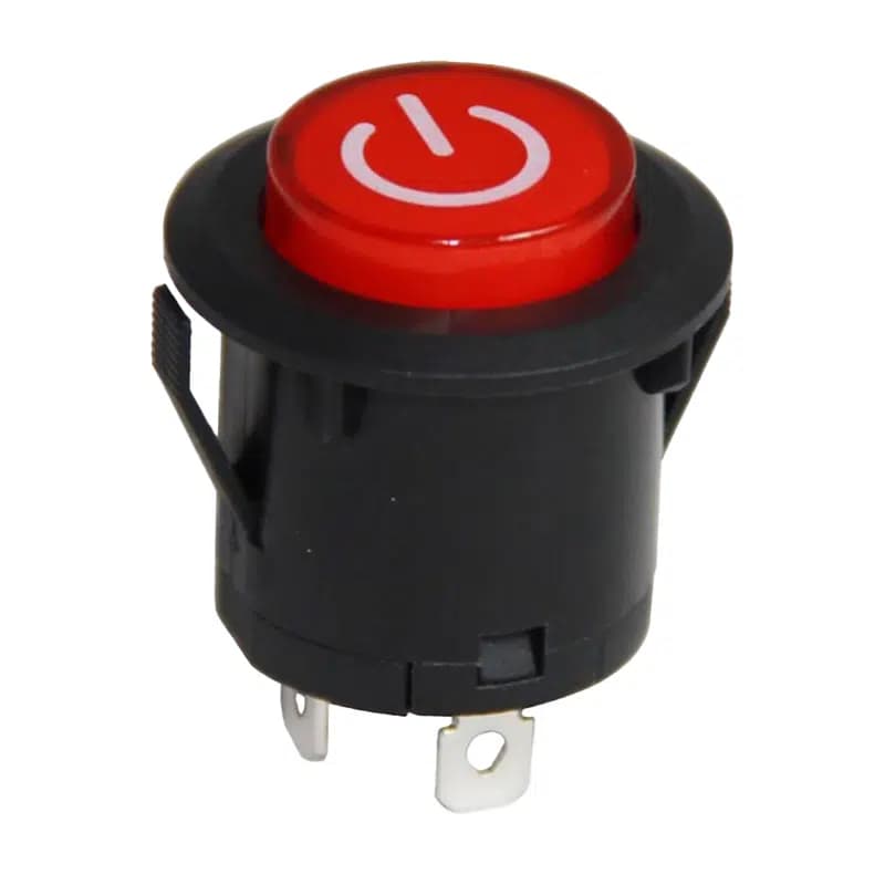IC-180E 26mm Yaylı Rocker Buton Işıklı Power Simgeli - Seyyar Elektronik