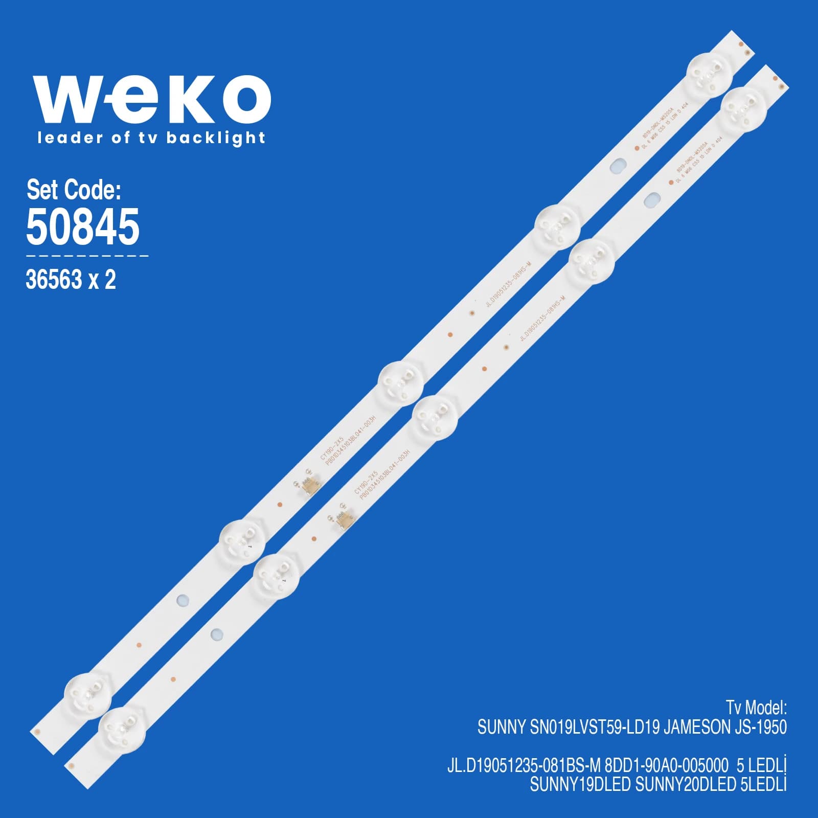 Jameson JS-1950 19'' 2 Adet Tv Led Bar (Seri 2) - Seyyar Elektronik