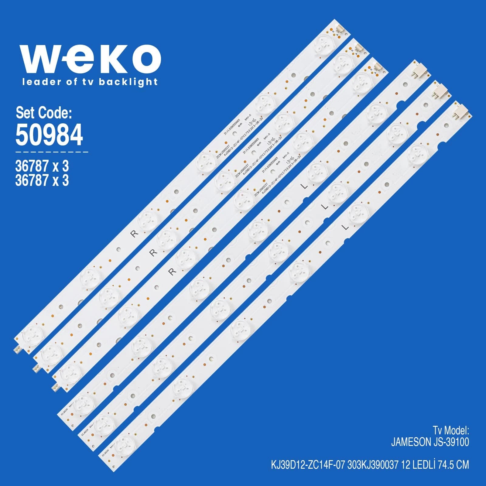 Jameson JS-39100 39'' inç 3 Adet Tv Led Bar - Seyyar Elektronik