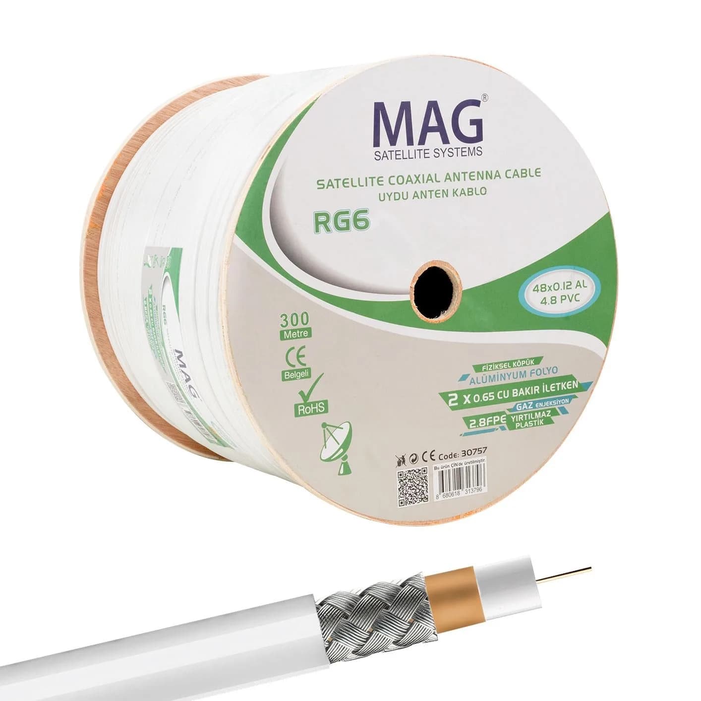 Mag RG59 Fa Mini Dual Bitişik Kablo 300 Mt - Seyyar Elektronik