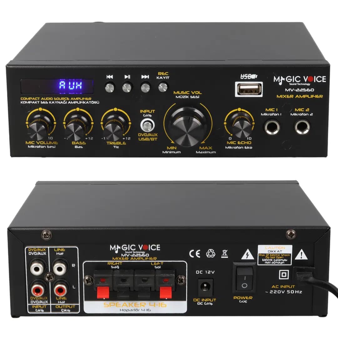 MagicVoice MV-22560 Dijital Karaoke Mikser Amfi - küçük görsel 2
