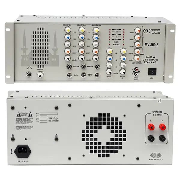 Magicvoice MV-800E Efektli 2x400 W Ezan Küp Anfi - Seyyar Elektronik